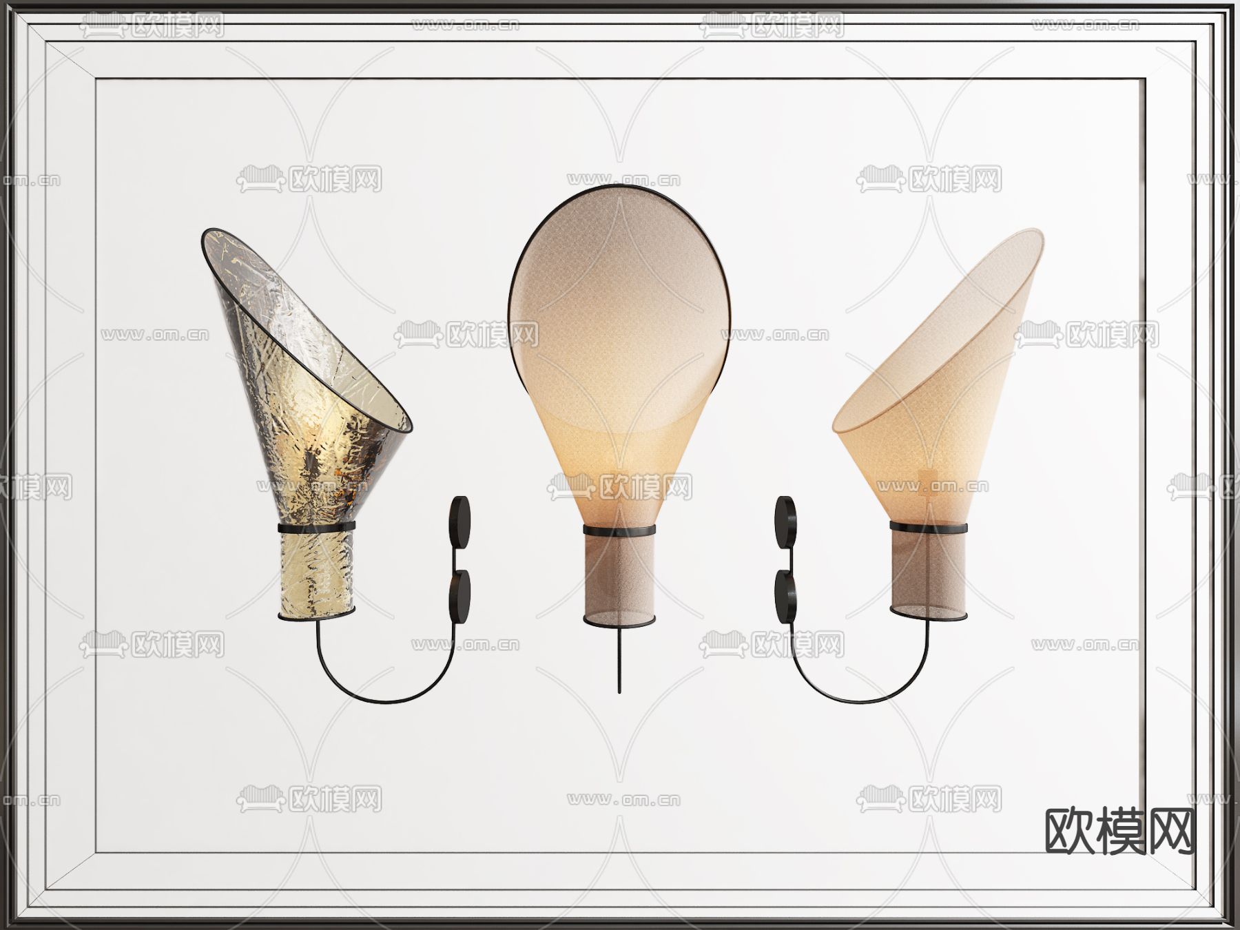 现代壁灯3d模型下载
