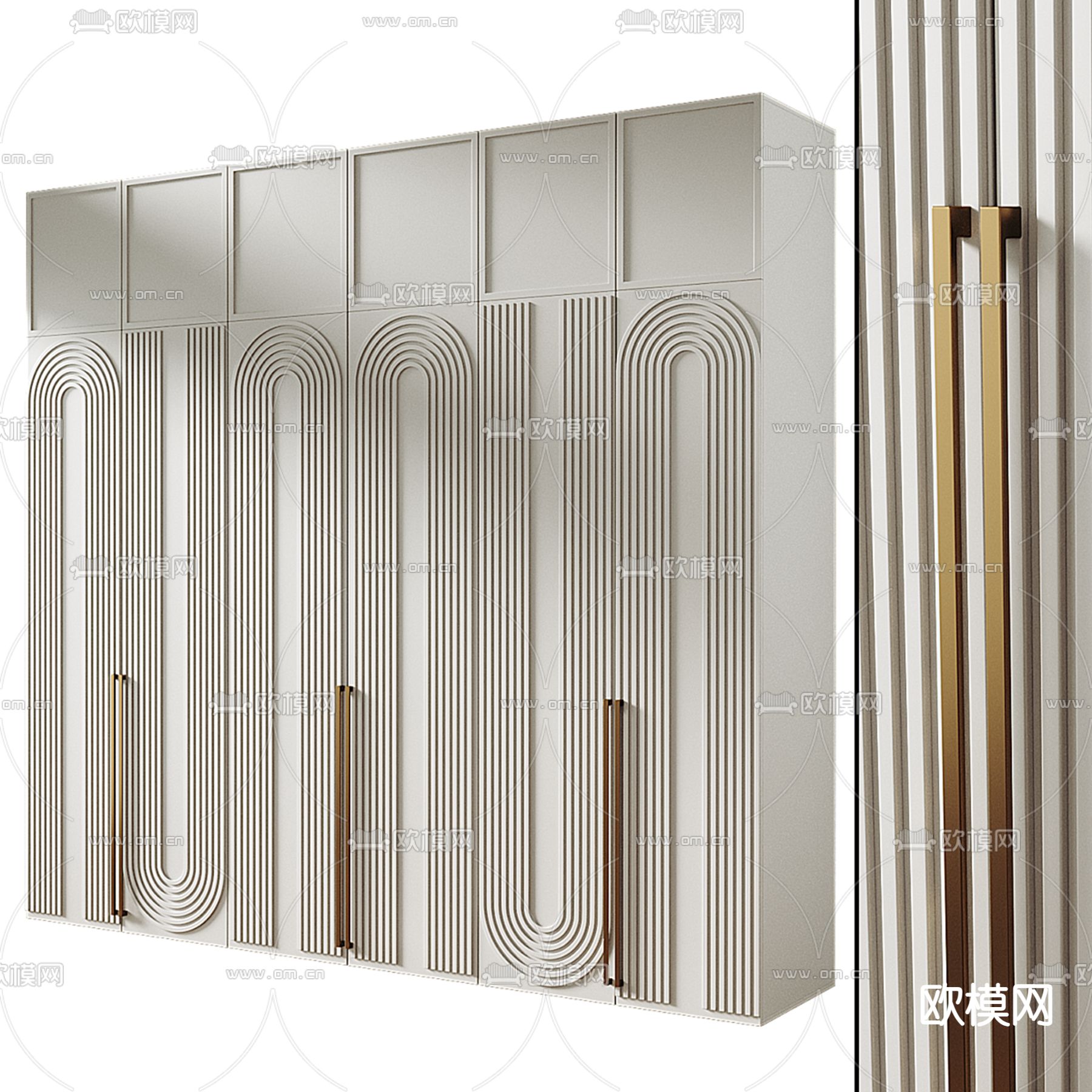 现代衣柜3d模型下载（渲染图2）