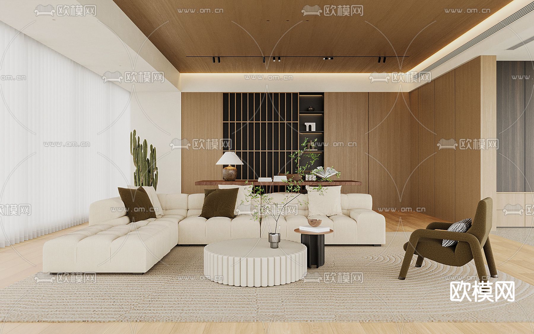 侘寂风客厅3d模型下载