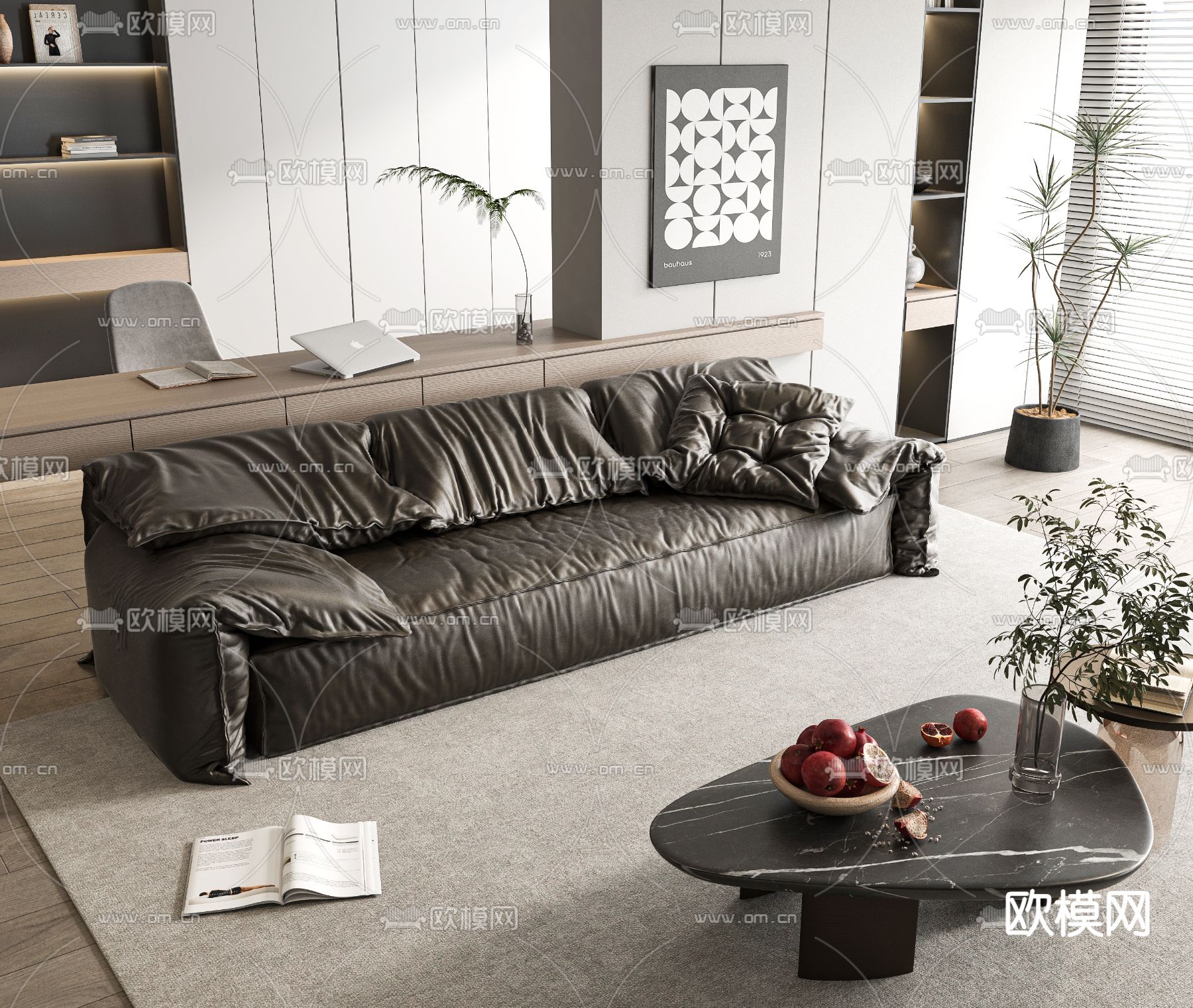 Minotti  软体沙发 皮沙发3d模型下载