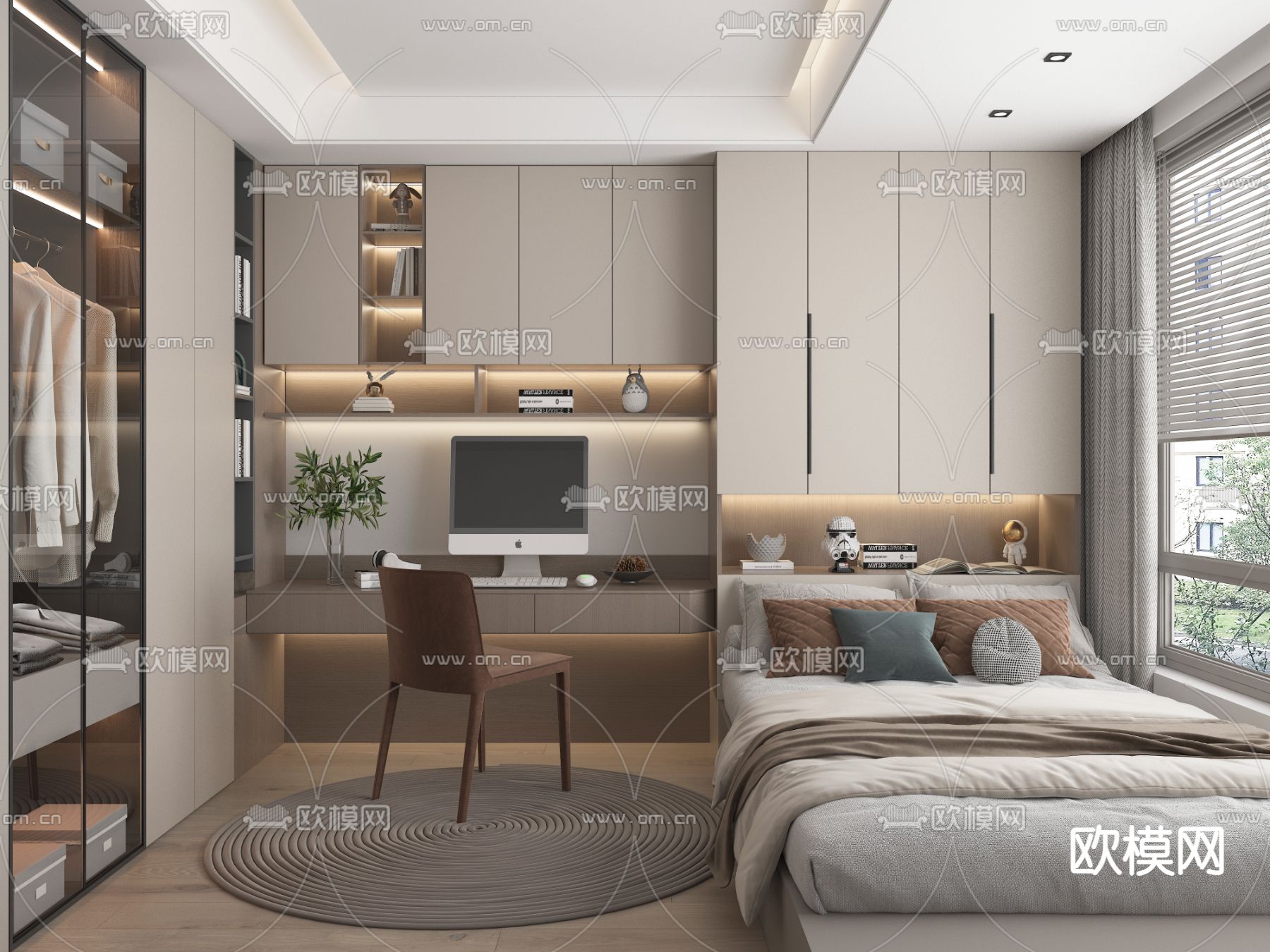 榻榻米卧室 次卧3d模型下载