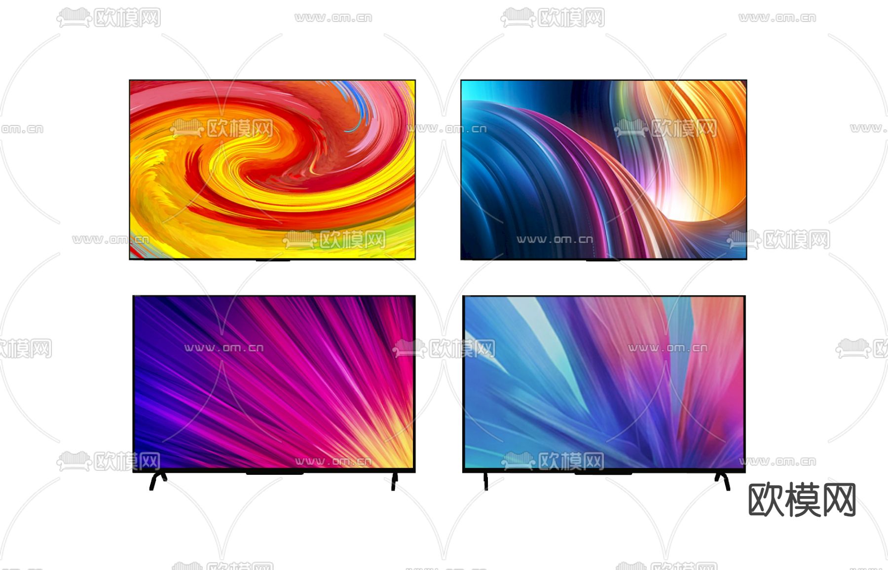 电视机su模型下载（渲染图2）