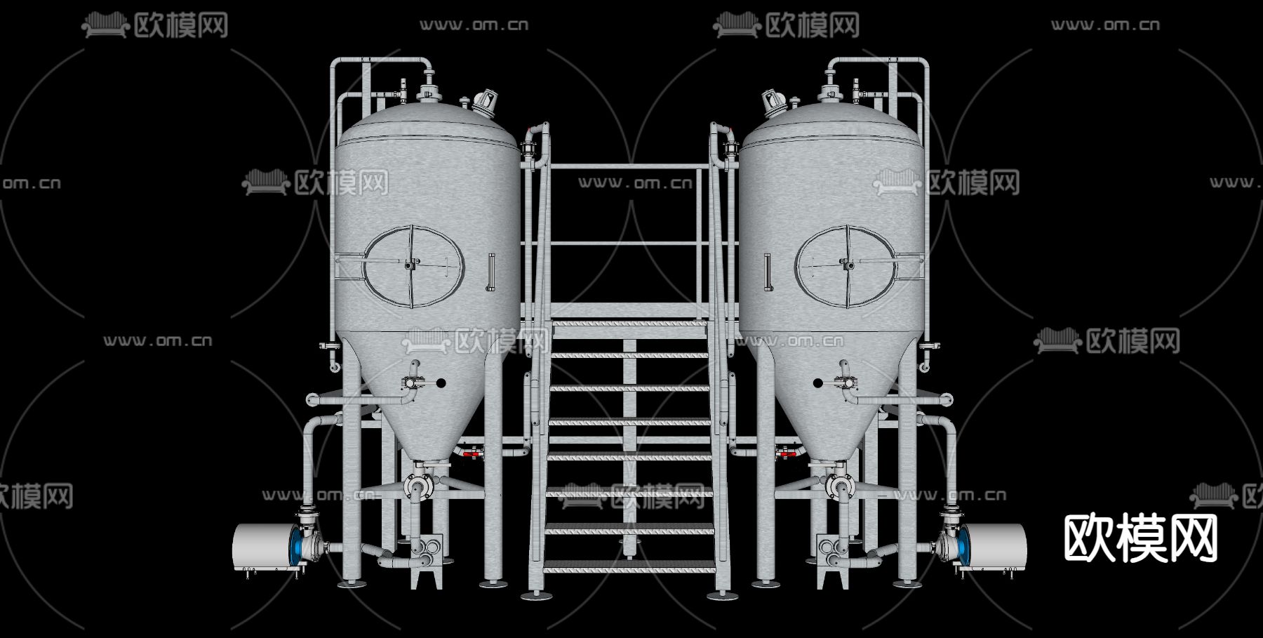 啤酒发酵罐su模型下载（渲染图4）