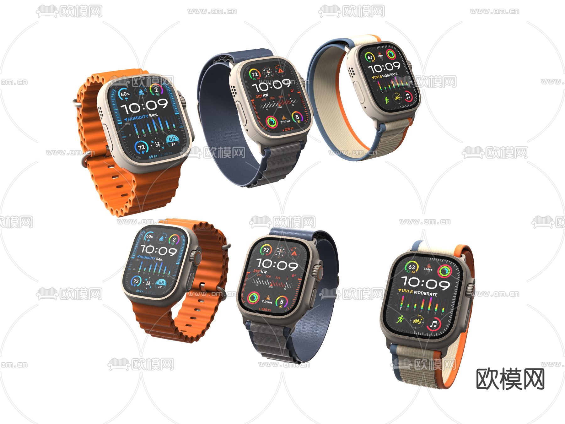 苹果智能手表su模型下载（渲染图1）