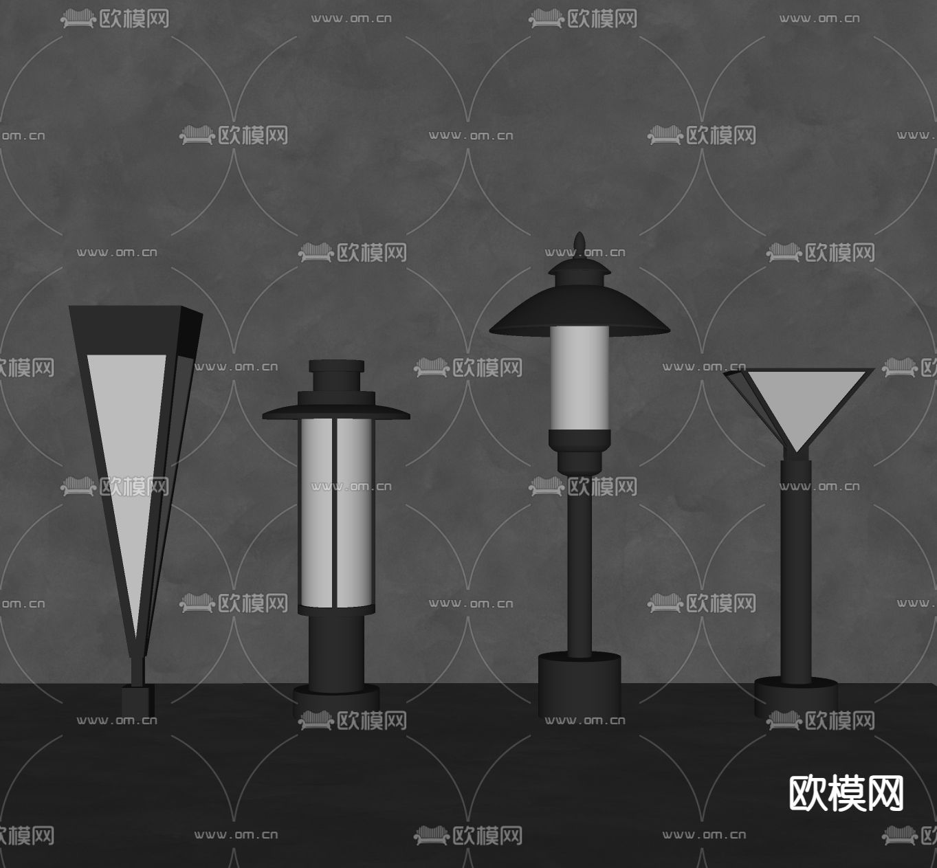 庭院灯 草坪灯 地灯su模型下载（渲染图2）