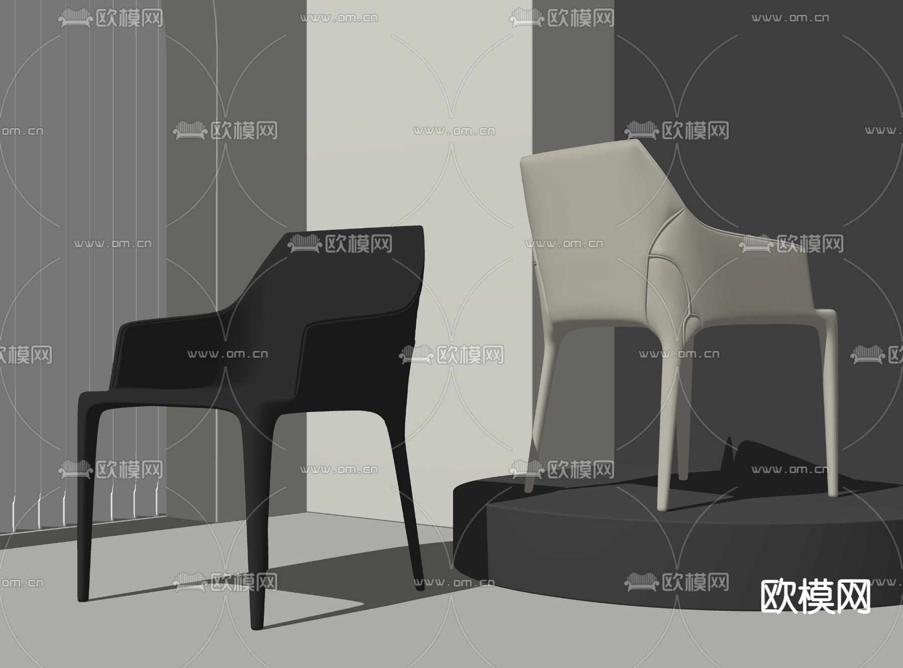 Cassina 餐椅 单椅su模型下载（渲染图2）