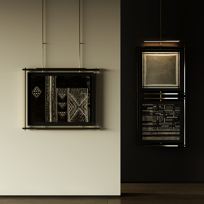  中古风装饰画su模型 