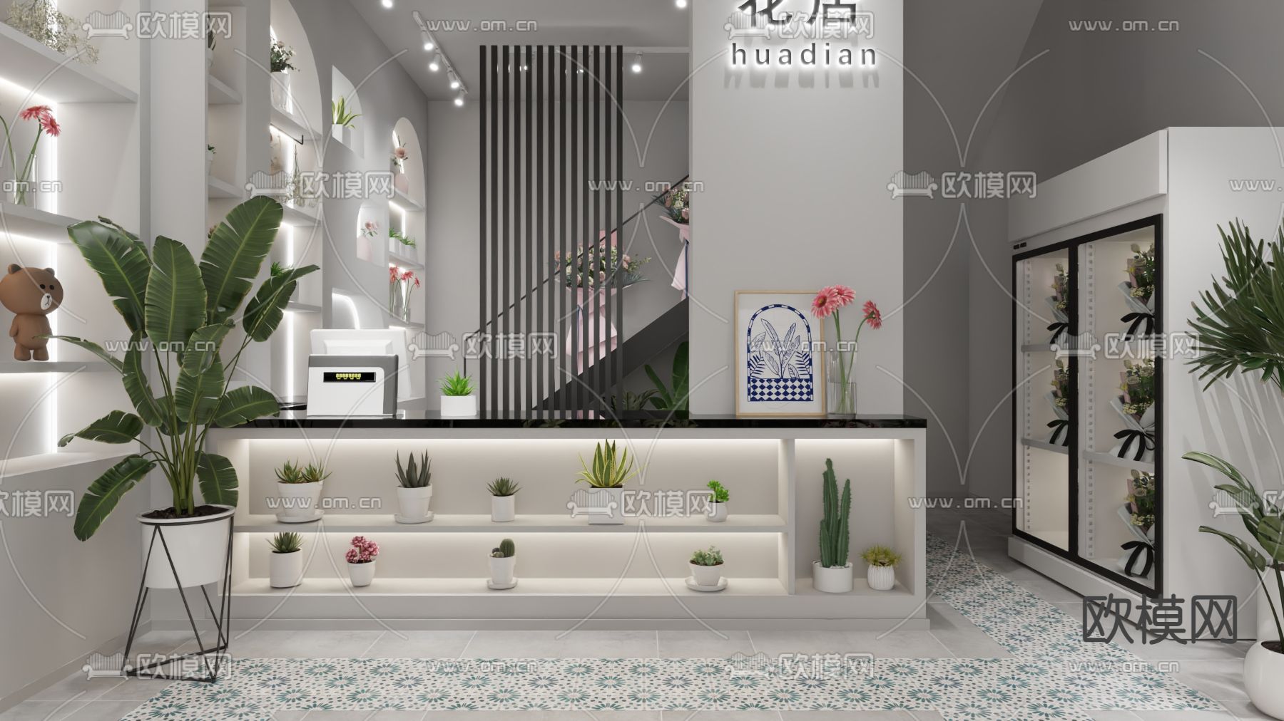 现代花店3d模型下载（渲染图3）