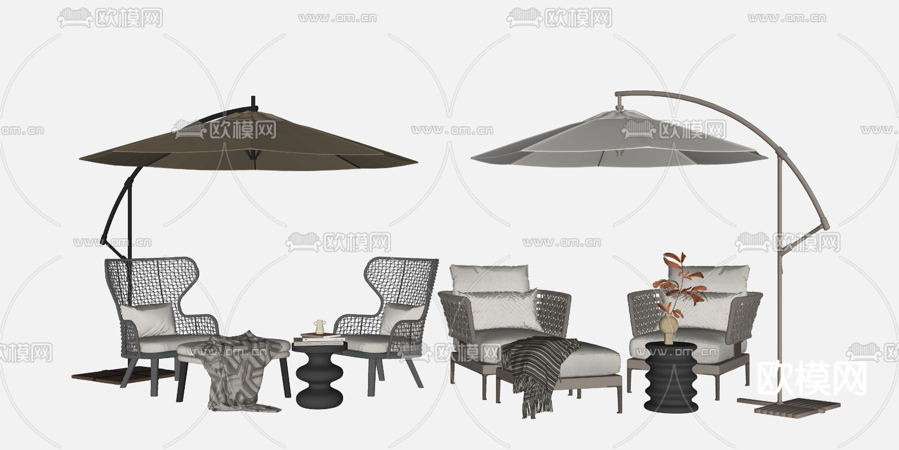 现代户外椅 休闲椅su模型下载（渲染图2）