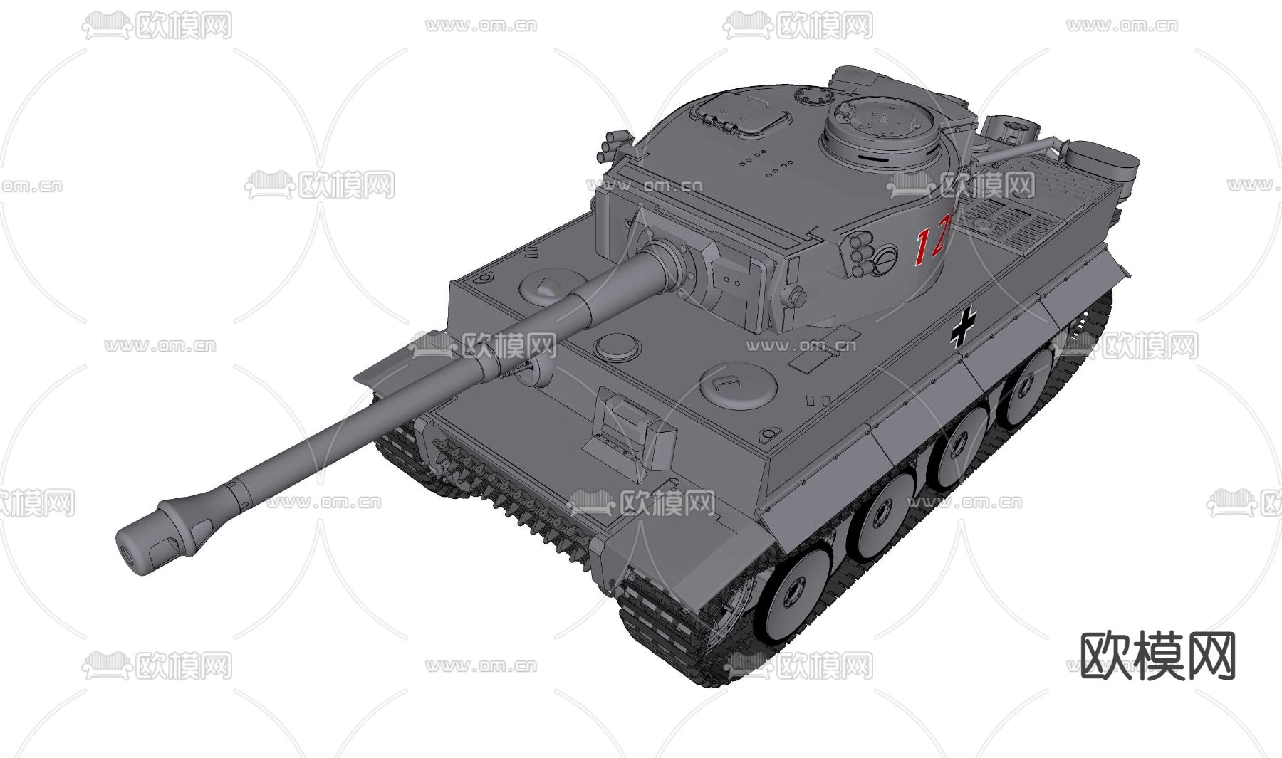 虎式坦克su模型下载（渲染图4）