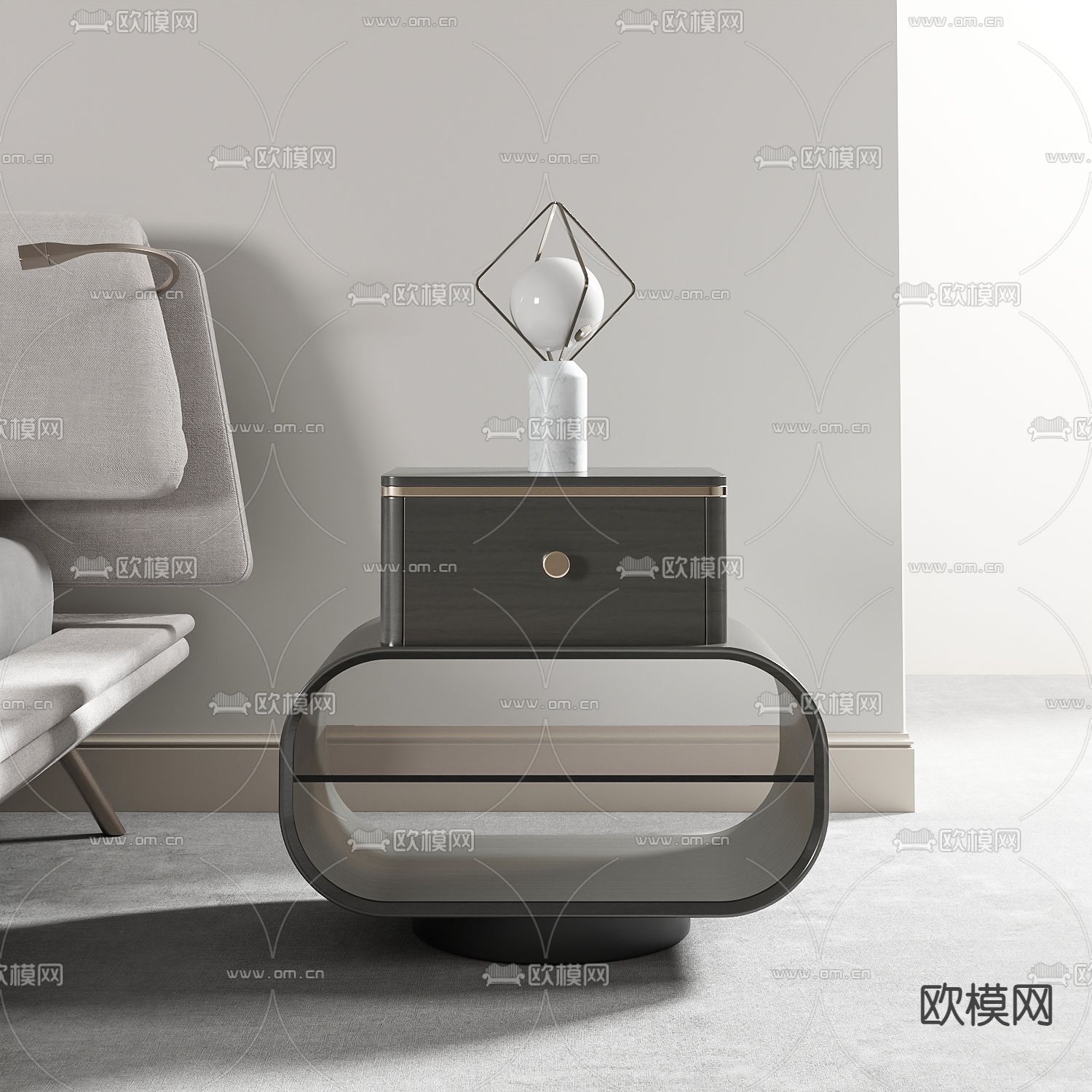 床头柜3d模型下载