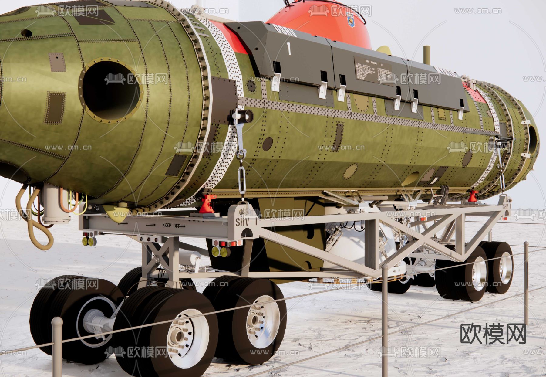 水下探测器su模型下载（渲染图1）