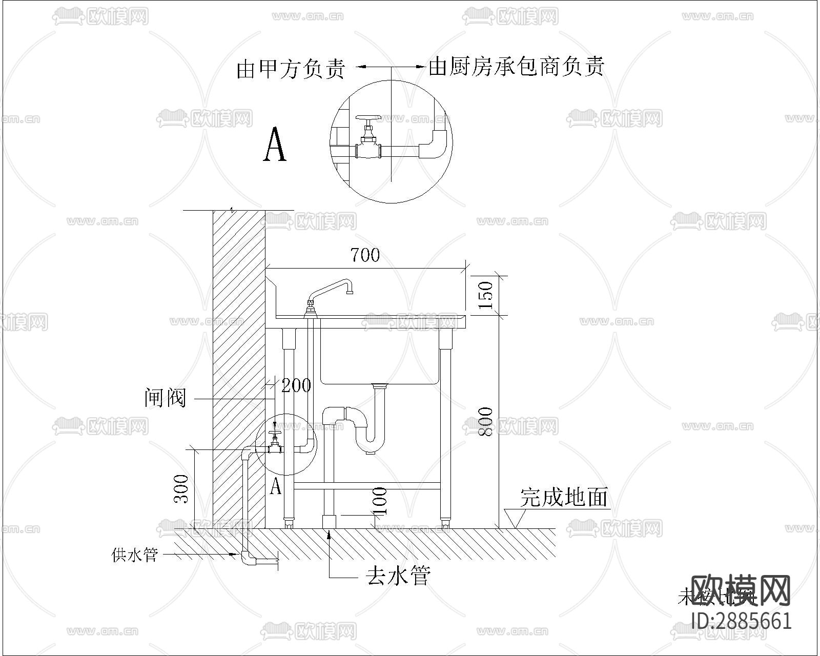 给水位图例说明cad大样图下载（渲染图2）