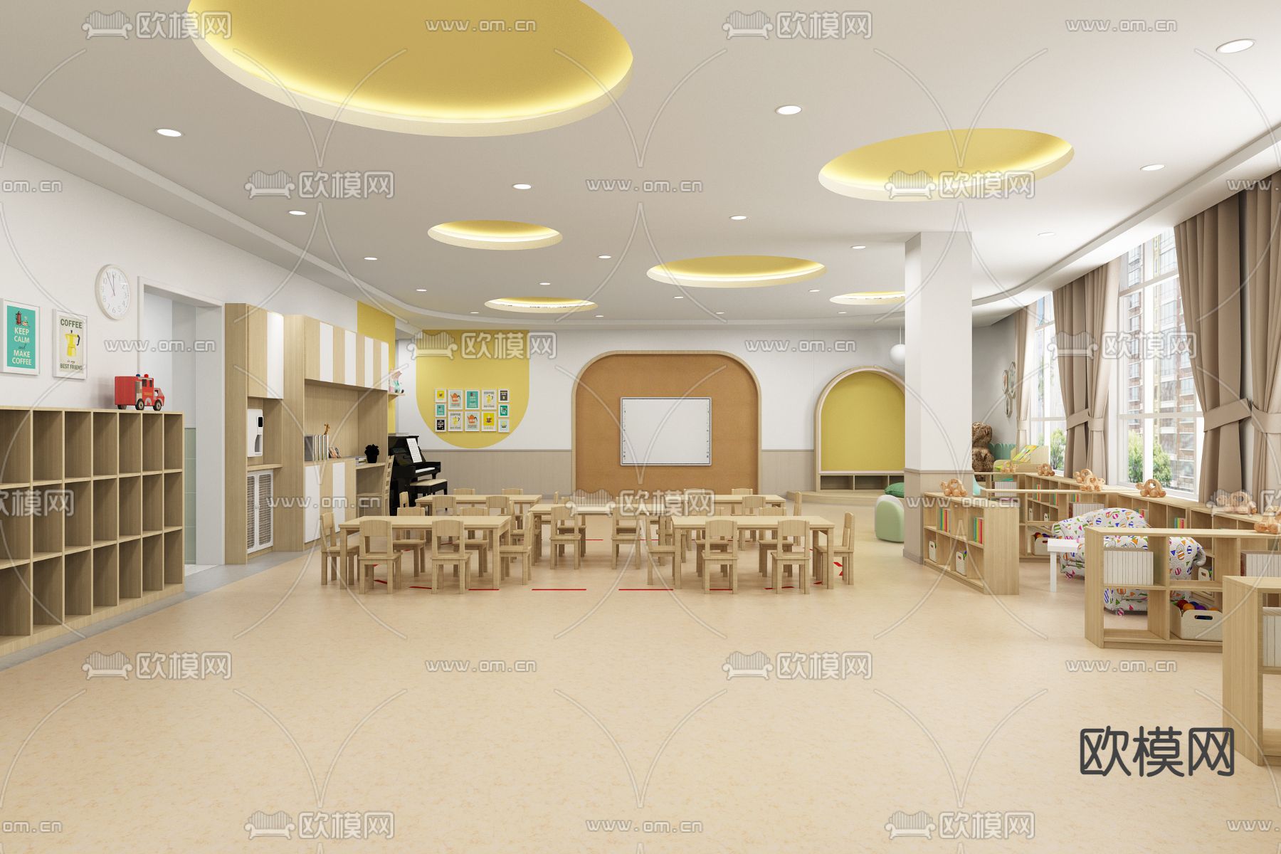 幼儿园教室3d模型下载（渲染图2）