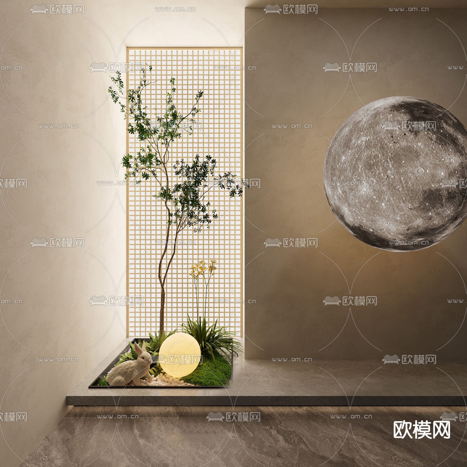 室内景观 植物堆su模型下载（渲染图1）