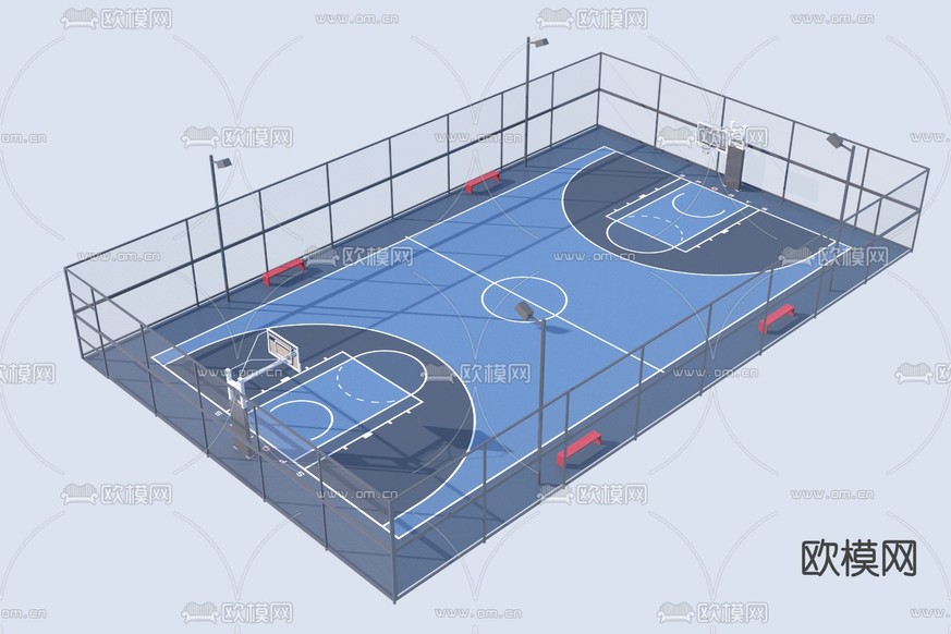 球场 篮球场3d模型下载