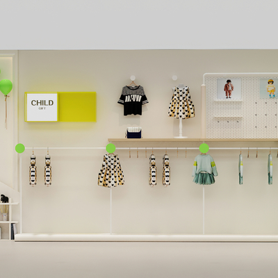  童装店打卡区su模型 