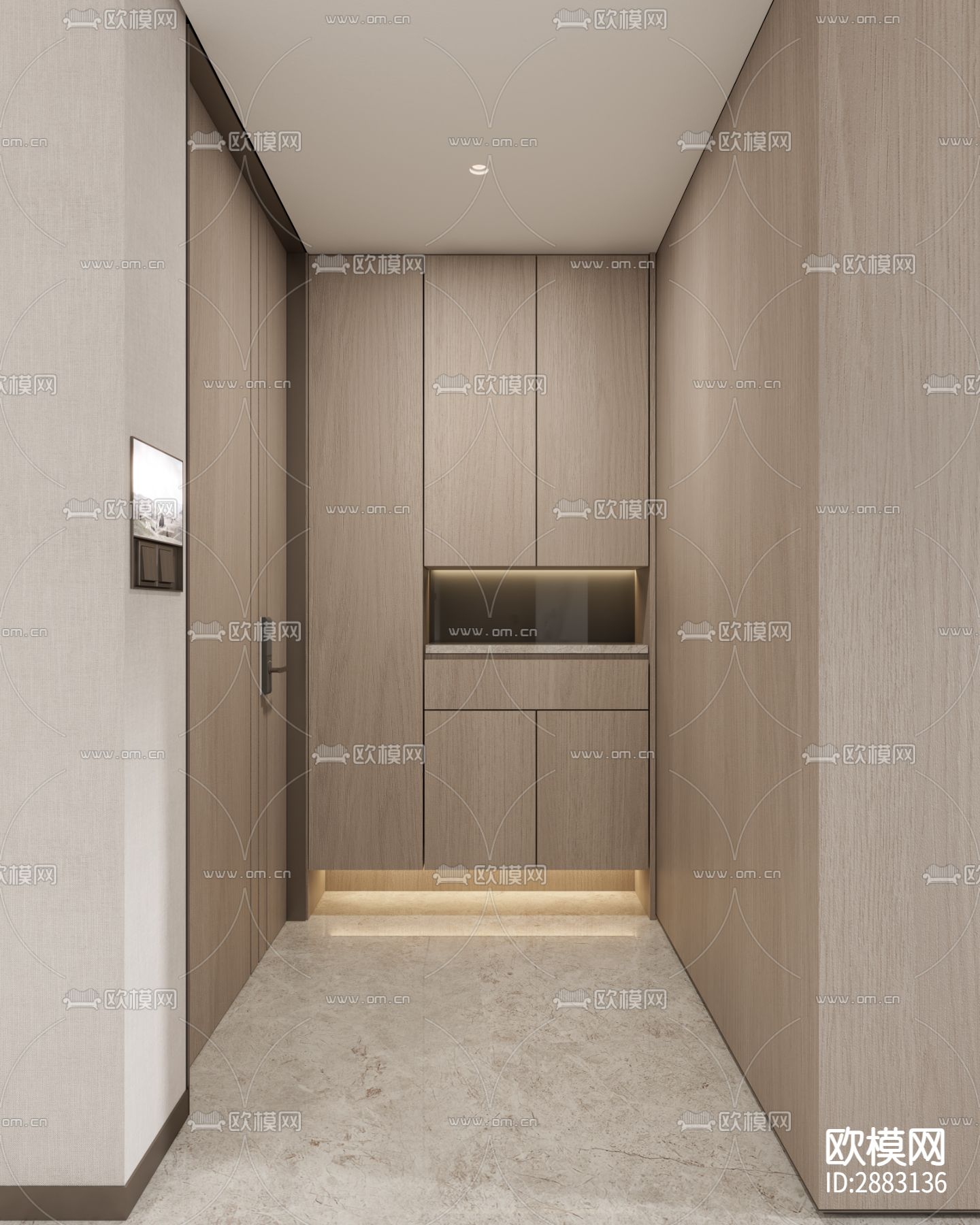 丹健国际-天津招商143样板房cad施工图下载（渲染图4）