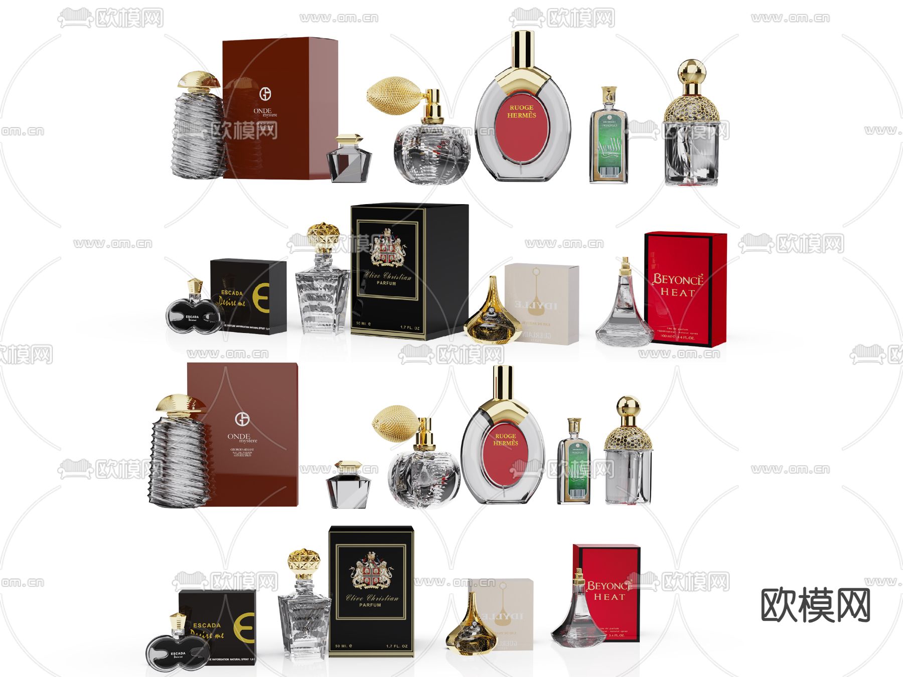 香水瓶子  古龙水3d模型下载