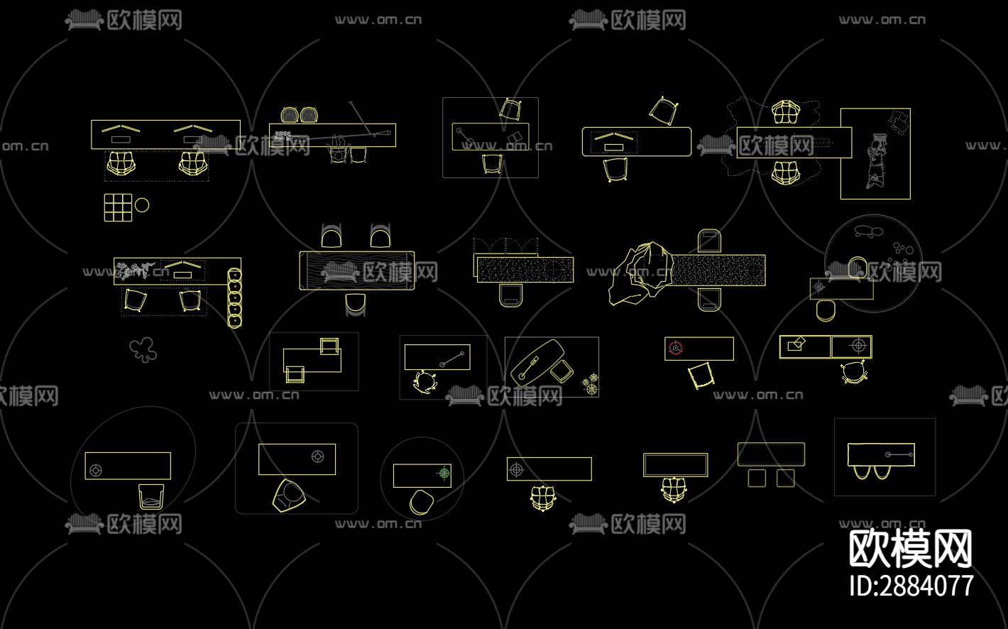 书桌 书画桌cad图库下载（渲染图1）