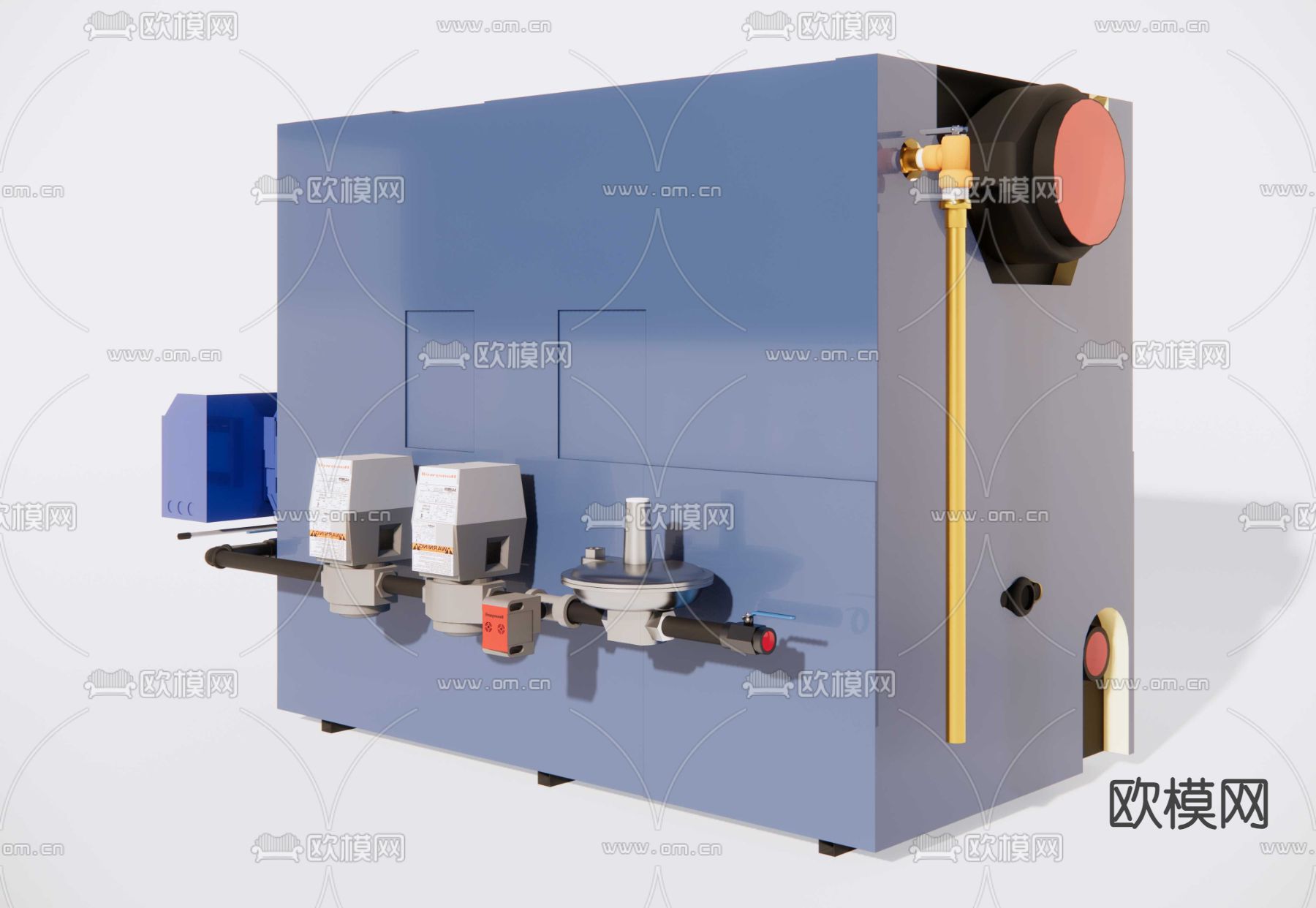 小型燃气锅炉su模型下载（渲染图2）