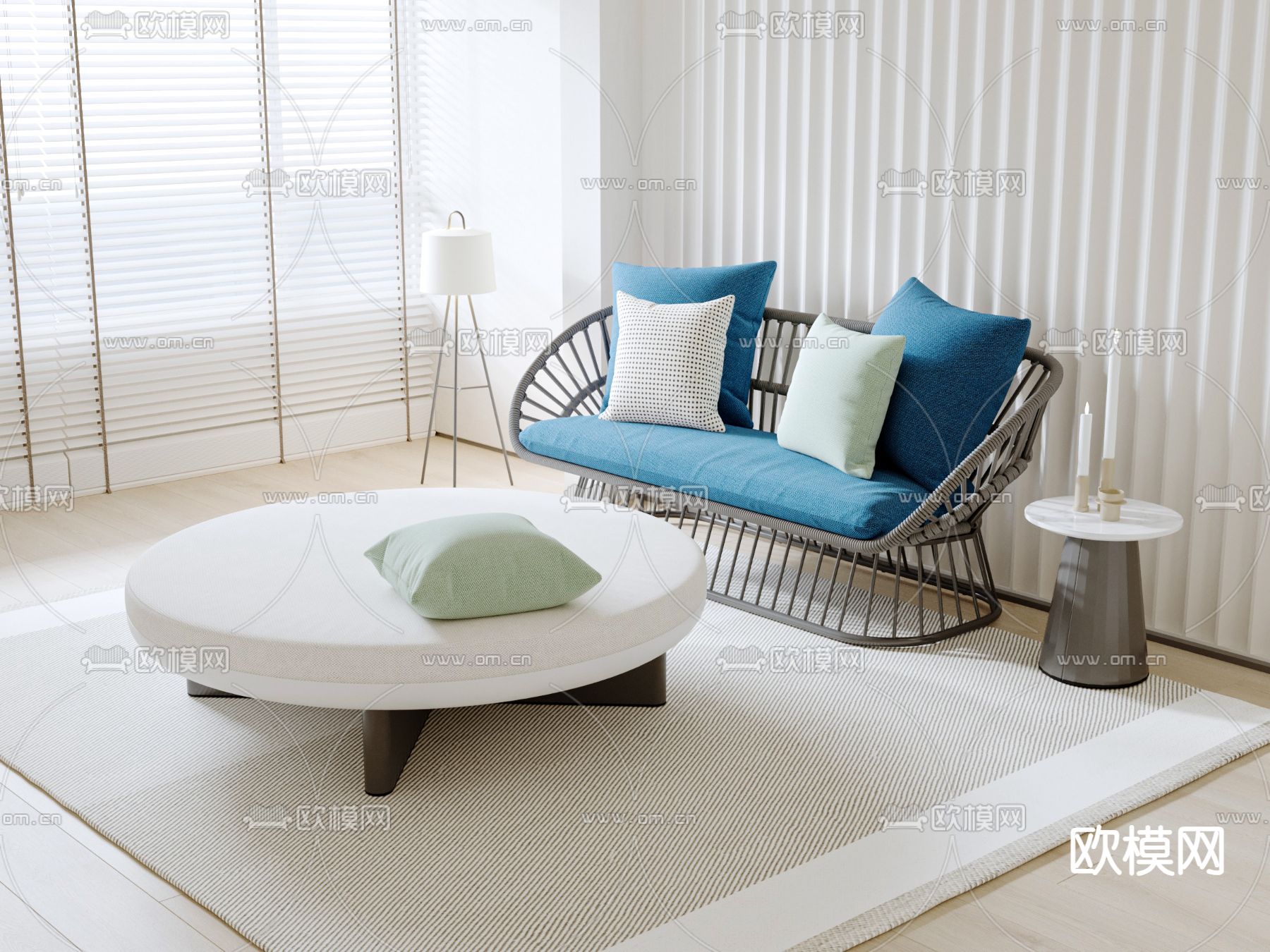 Poliform 组合沙发su模型下载（渲染图1）