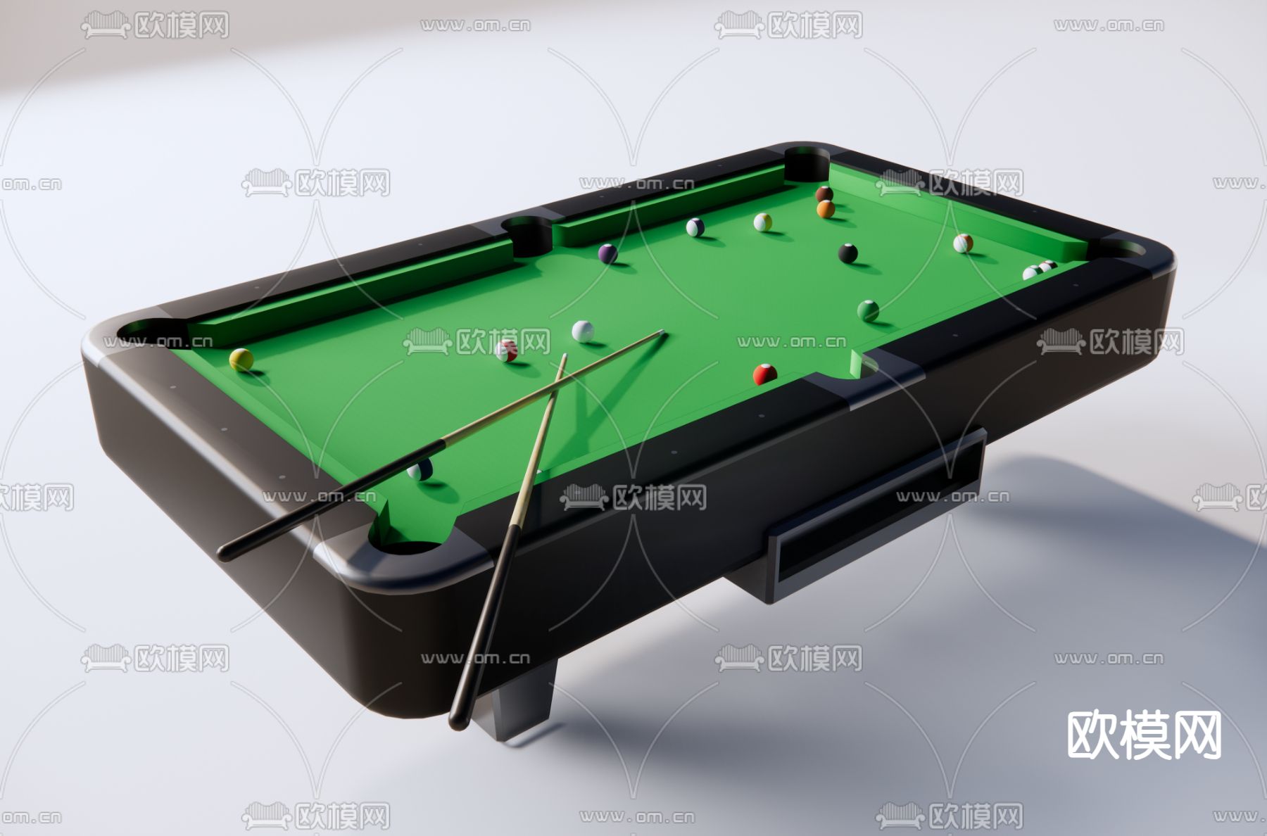 九球球台 台球桌 美式台球su模型下载（渲染图3）