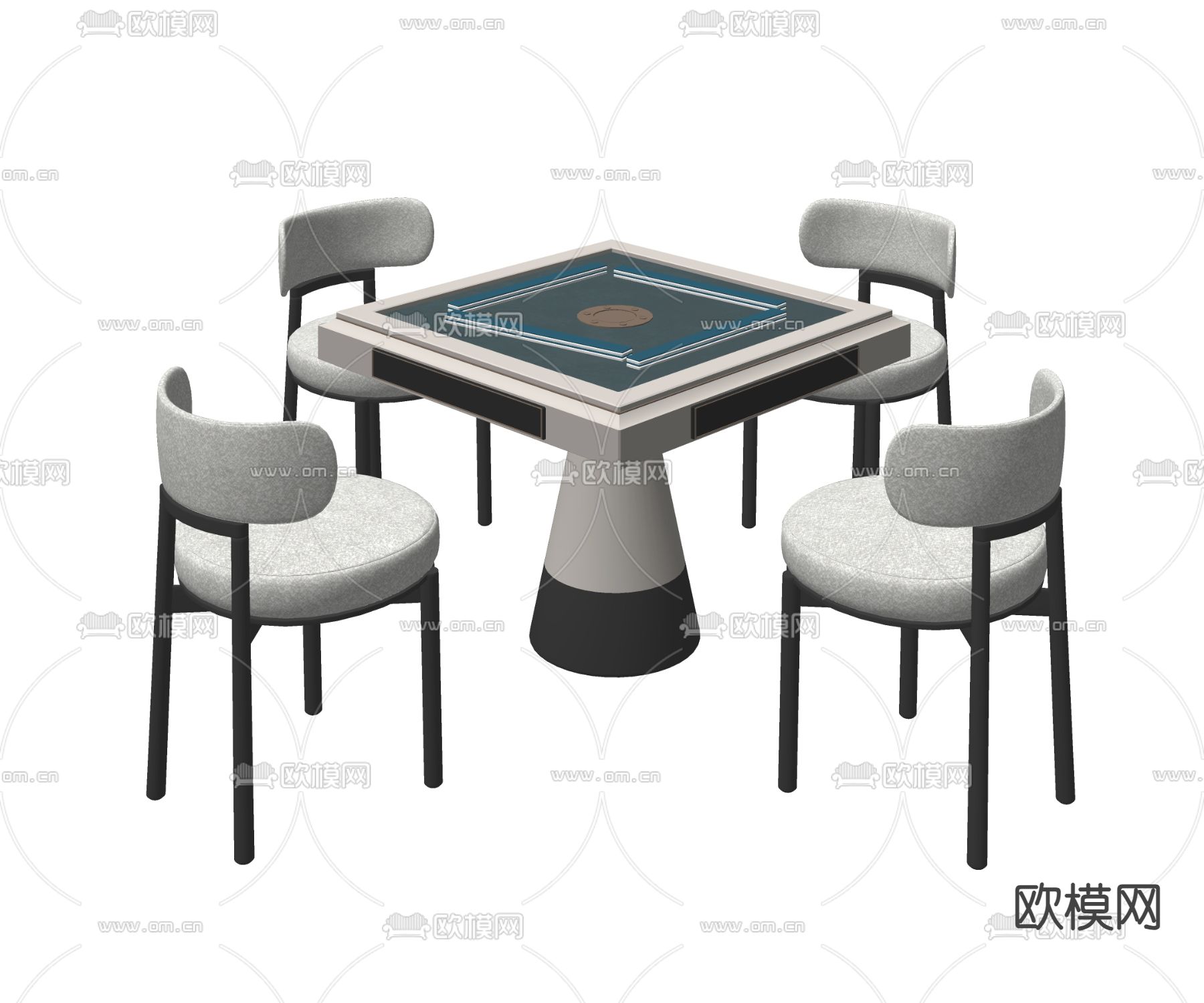 娱乐桌 麻将桌su模型下载（渲染图2）