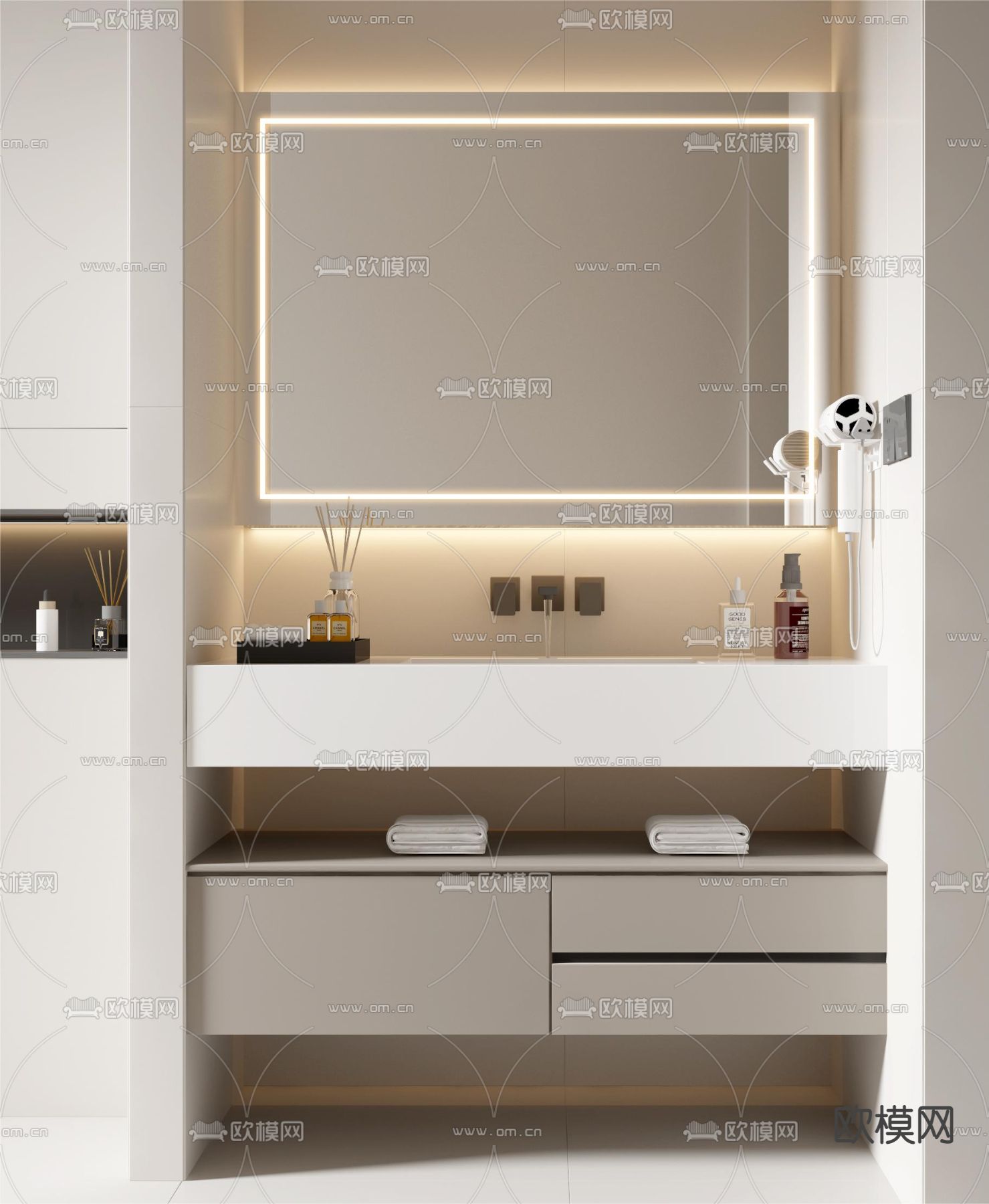 浴室柜 洗手台3d模型下载