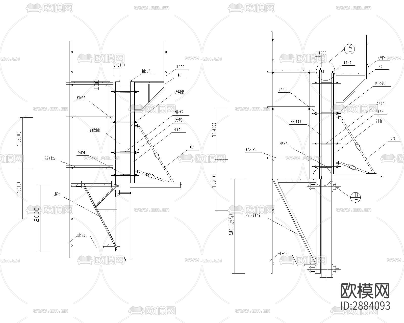 脚手架合集cad大样图下载（渲染图7）