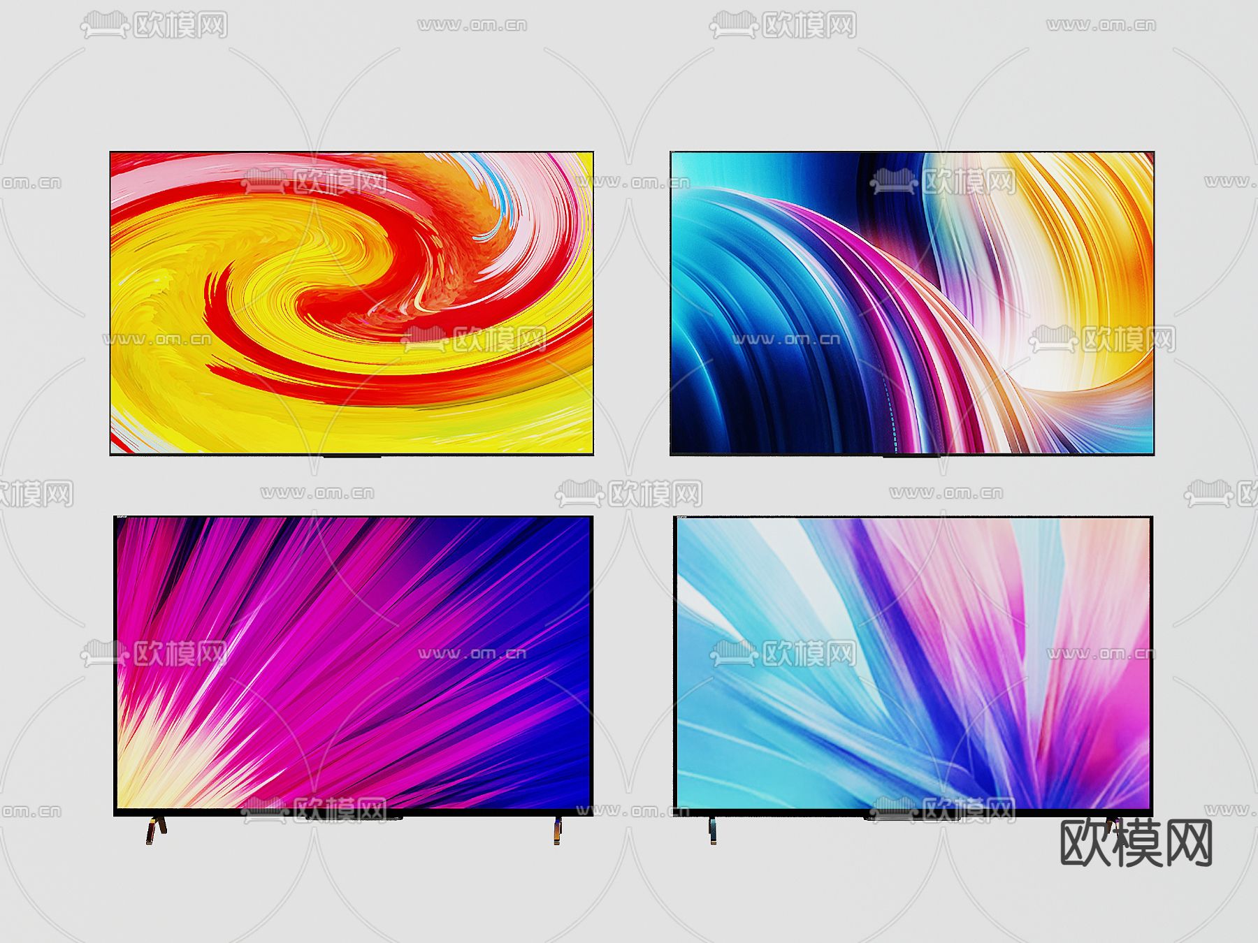 电视机su模型下载（渲染图1）