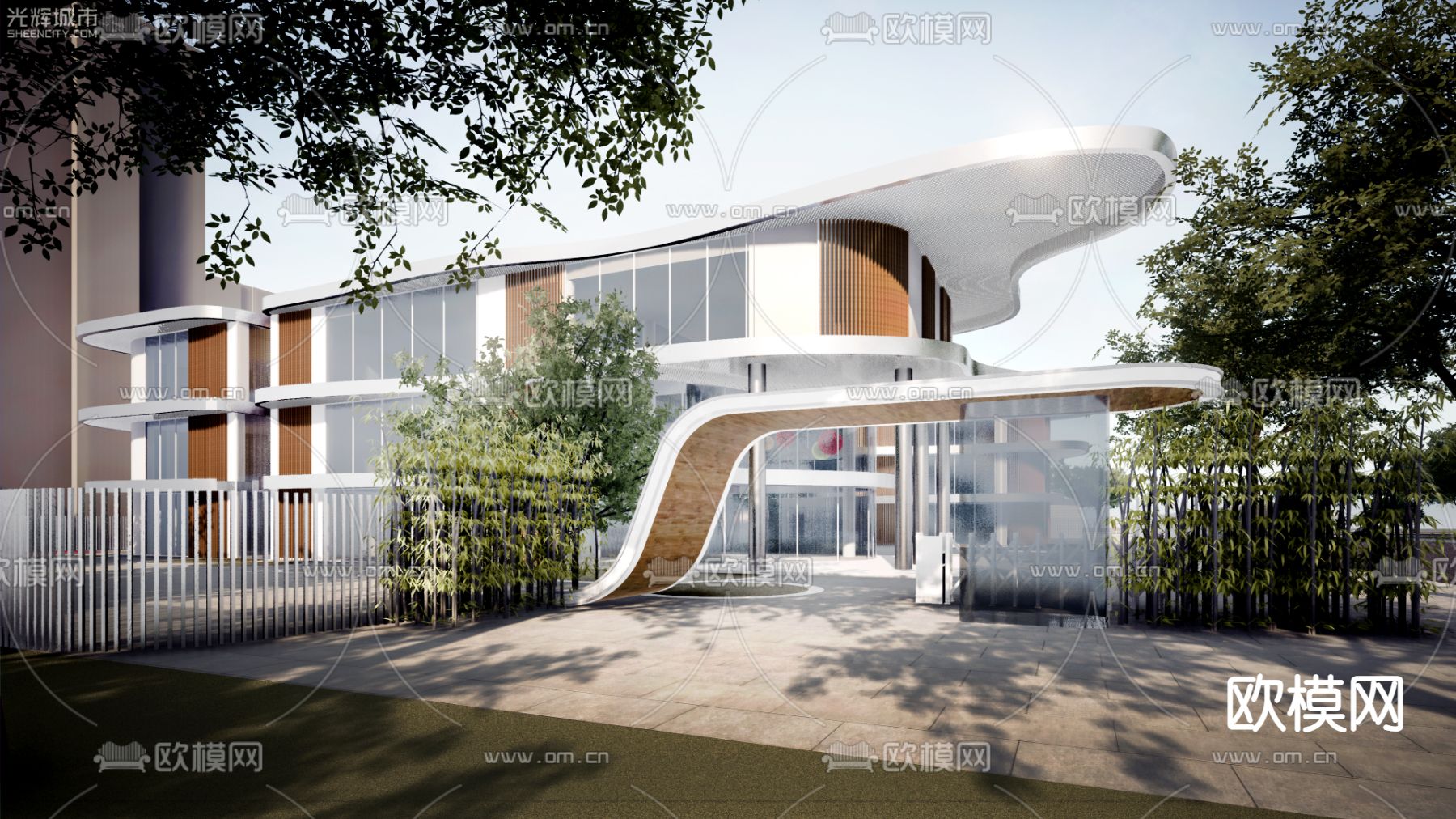 社区公服鸟瞰su模型下载（渲染图6）