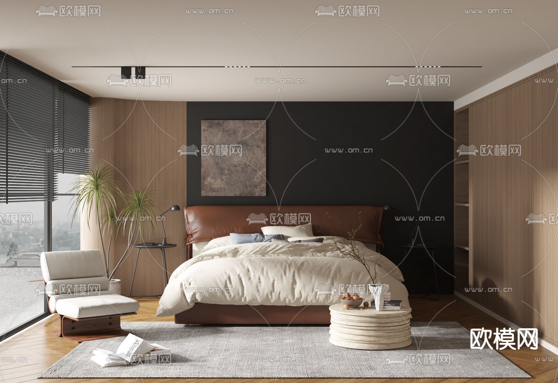 中古风卧室 主卧 主人房3d模型下载_ID14309208_3dmax免费模型-欧模网