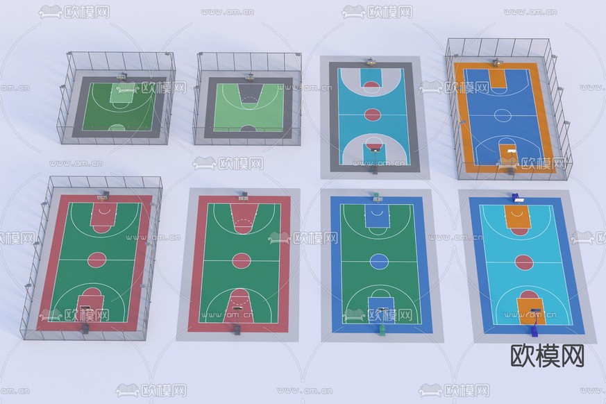 球场 篮球场3d模型下载