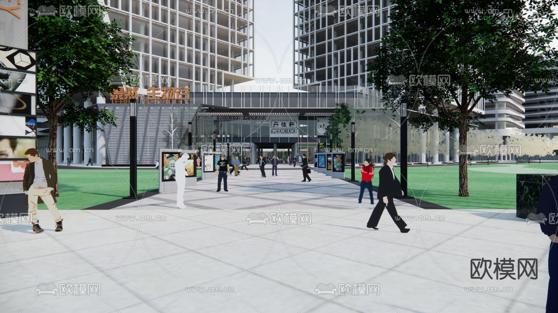 商业建筑外观su模型下载（渲染图4）