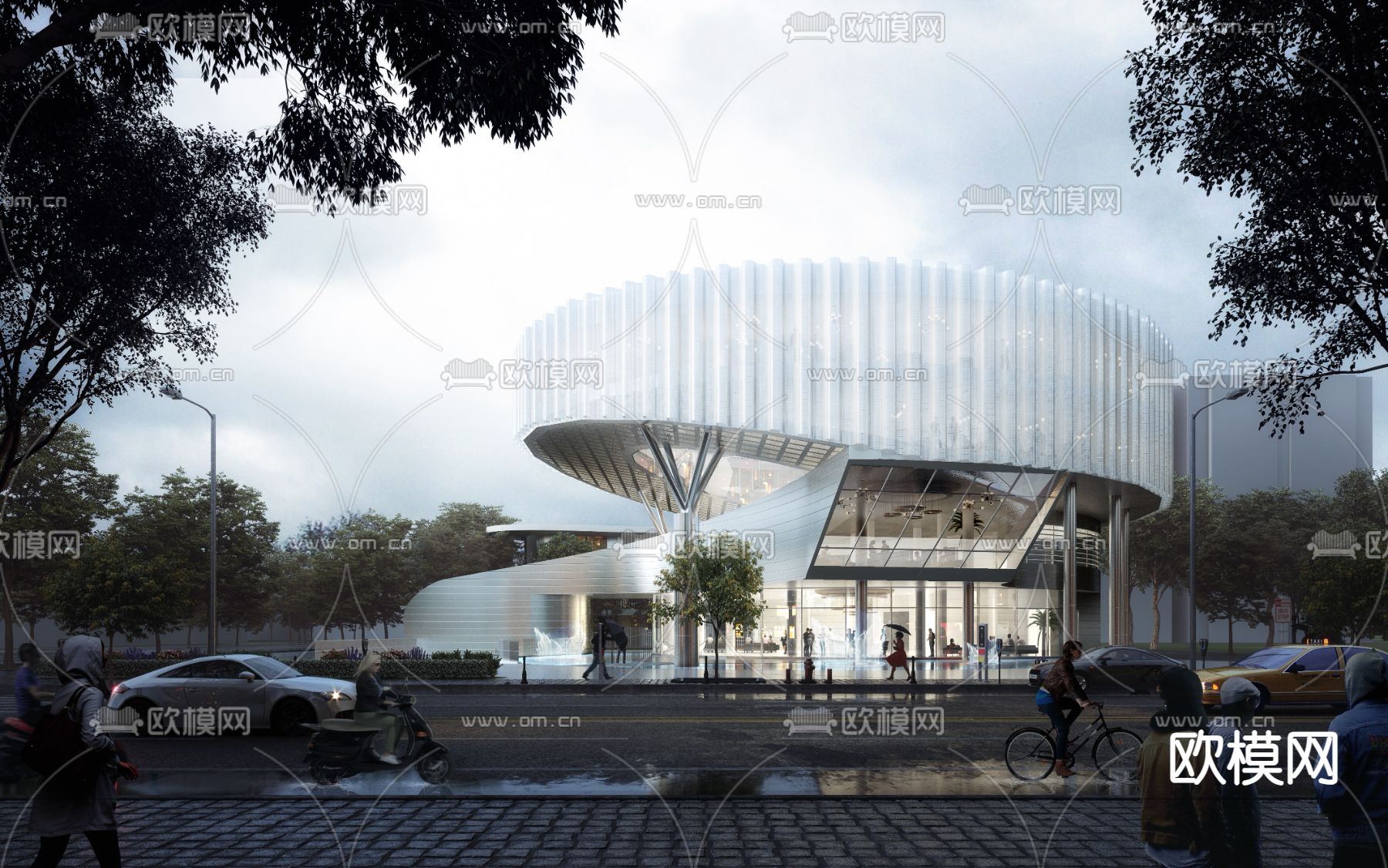 社区公服鸟瞰su模型下载（渲染图3）