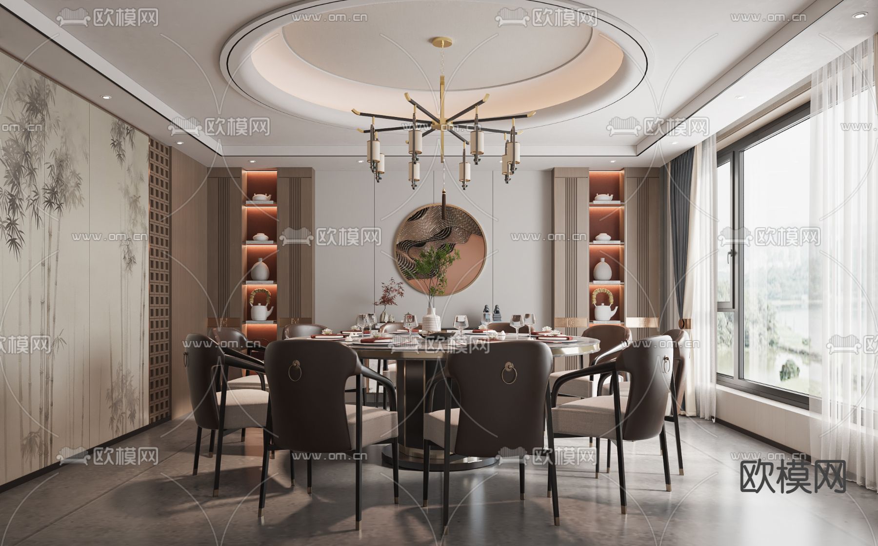 中餐厅包房 包间 包厢3d模型下载