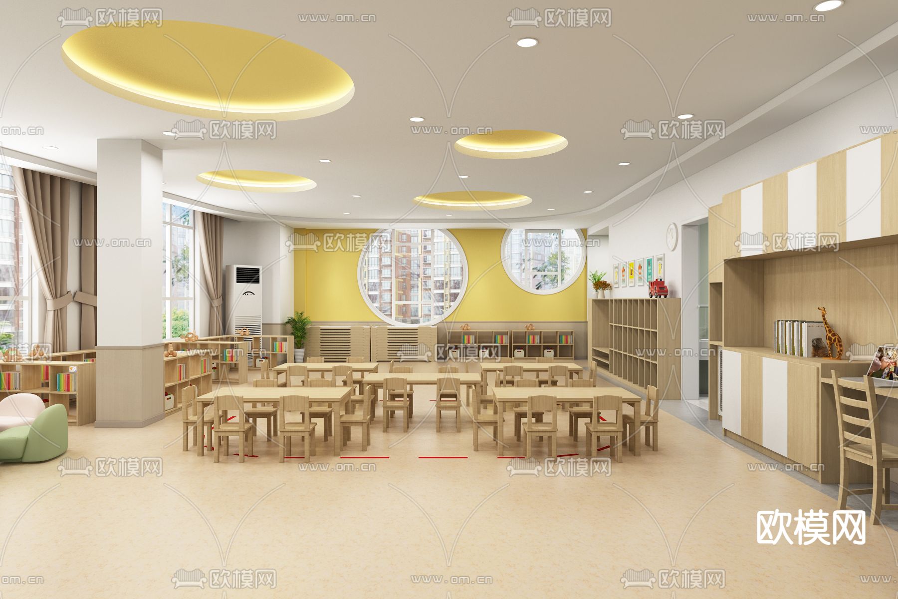 幼儿园教室3d模型下载（渲染图1）