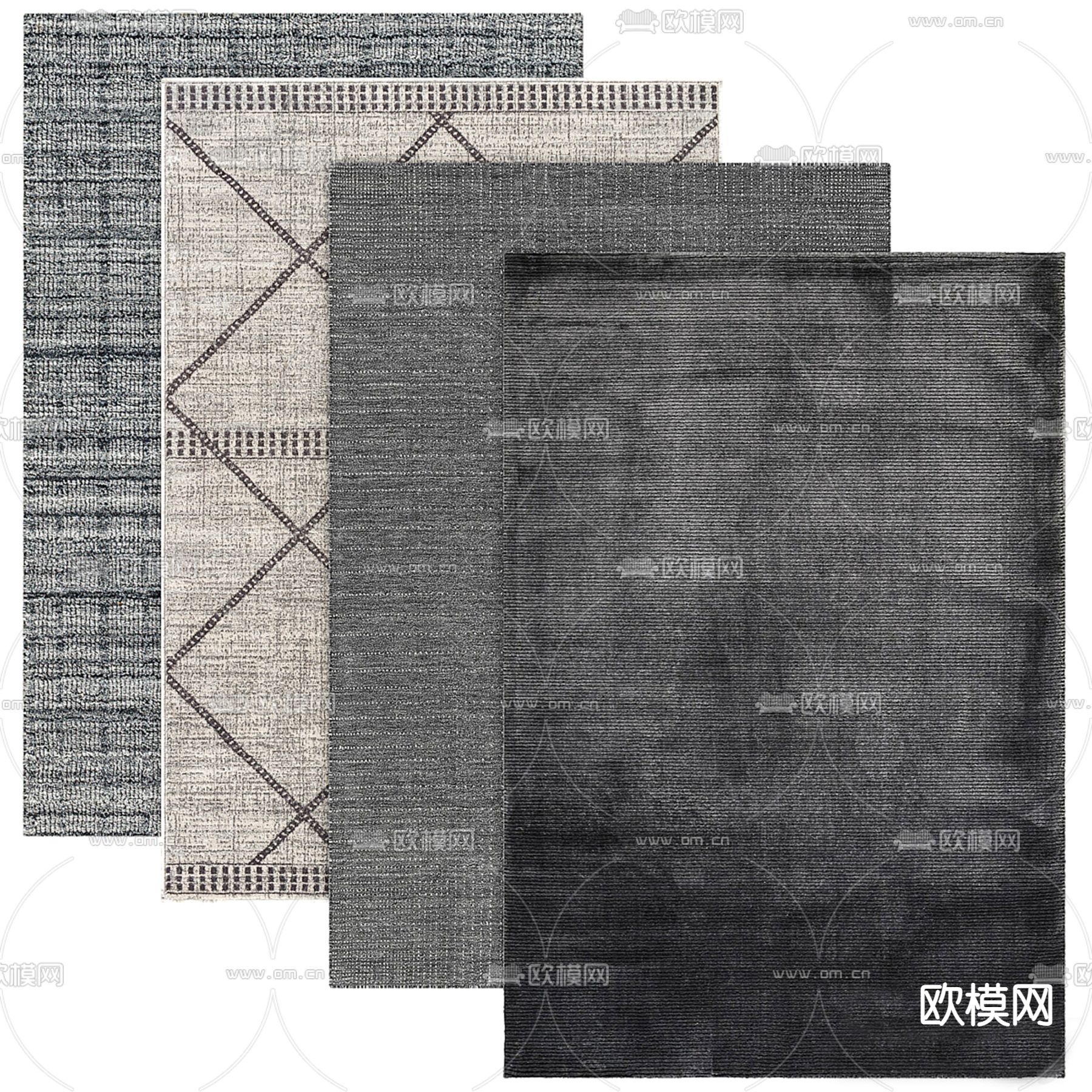 Poliform 现代素色地毯模型SU模型下载[ID:103958902]_建E室内设计网