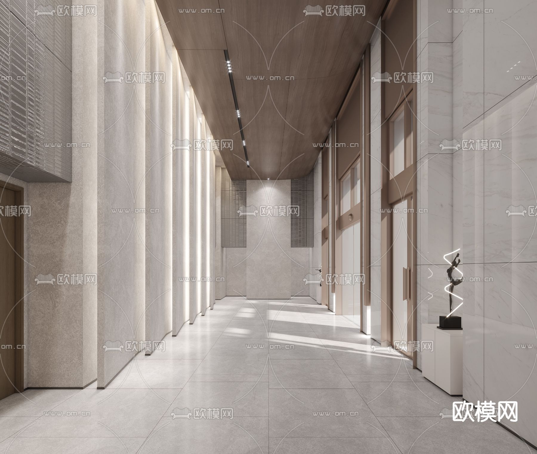 办公走廊 过道3d模型下载