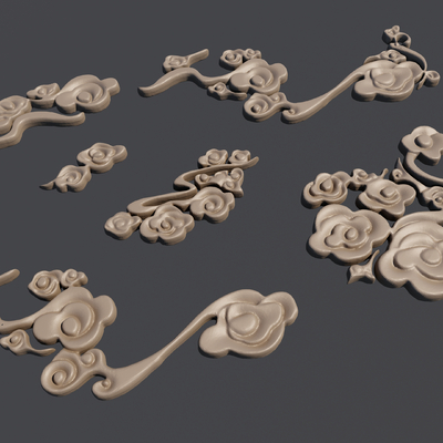  祥云浮雕su模型 