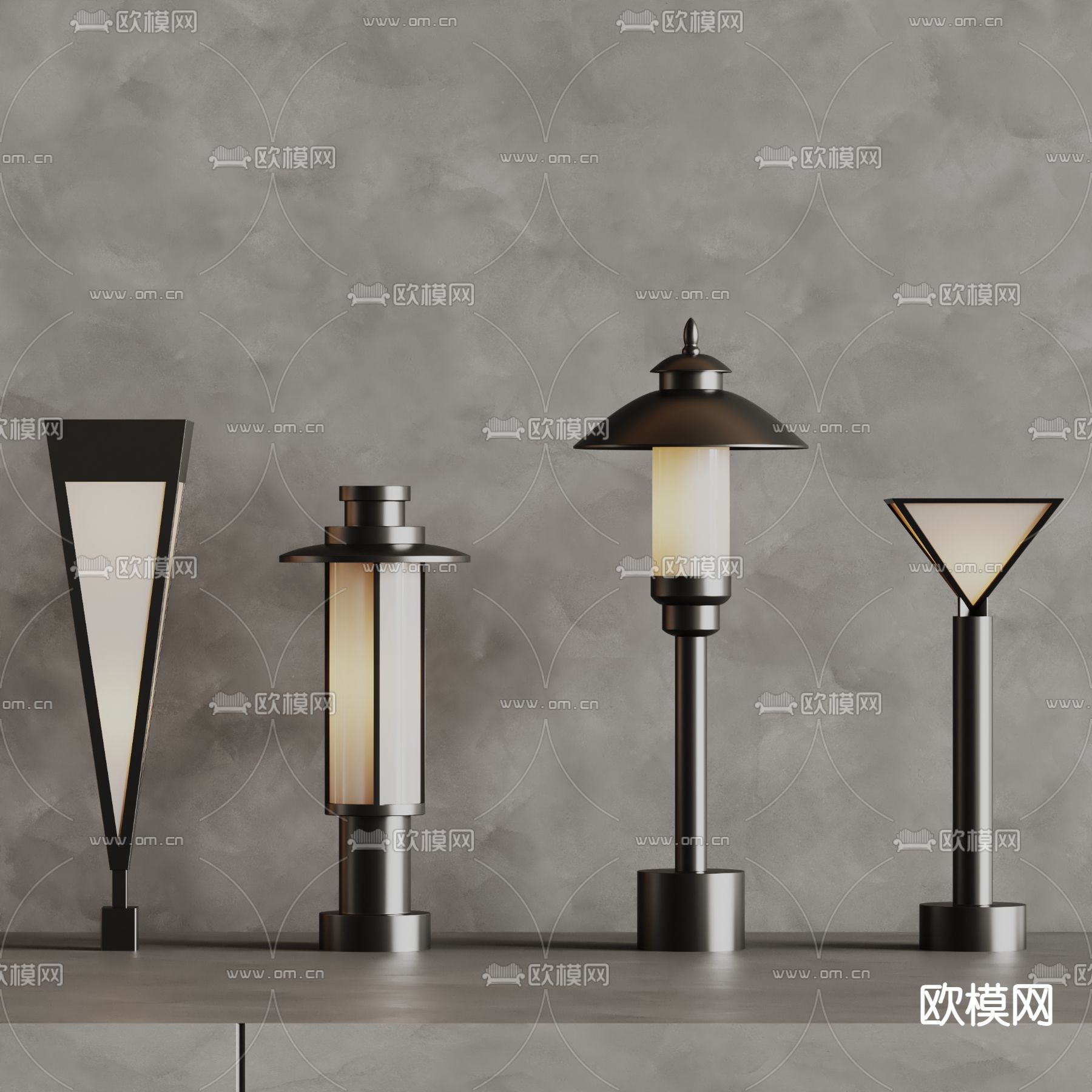 庭院灯 草坪灯 地灯su模型下载（渲染图1）