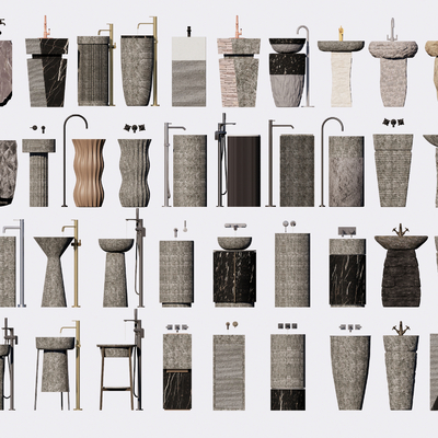 石槽洗手盆su模型