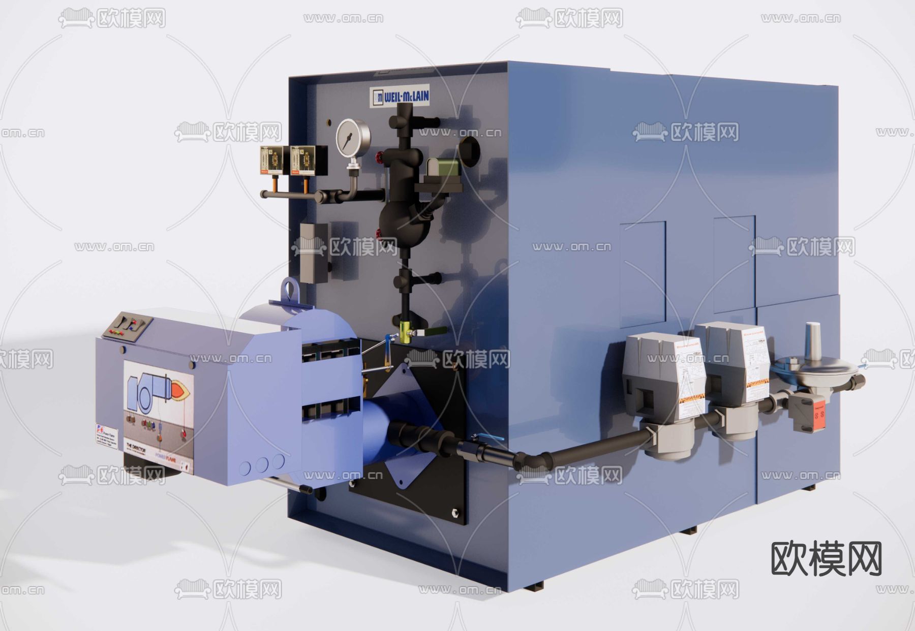 小型燃气锅炉su模型下载（渲染图1）