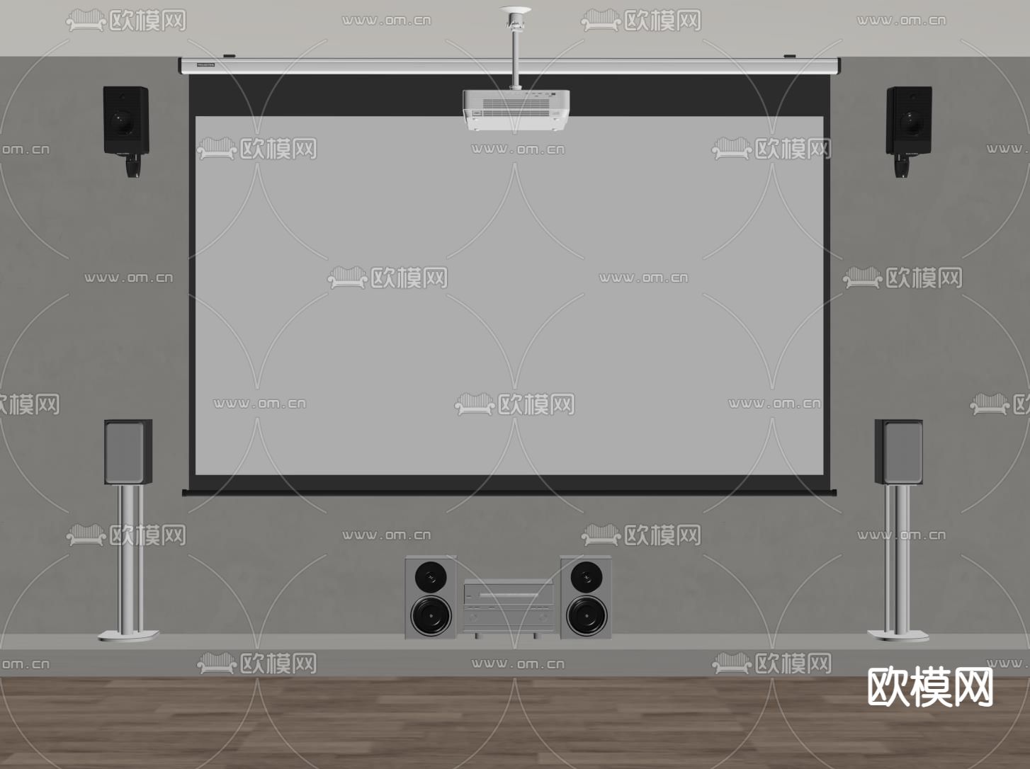 投影仪 音响su模型下载（渲染图2）
