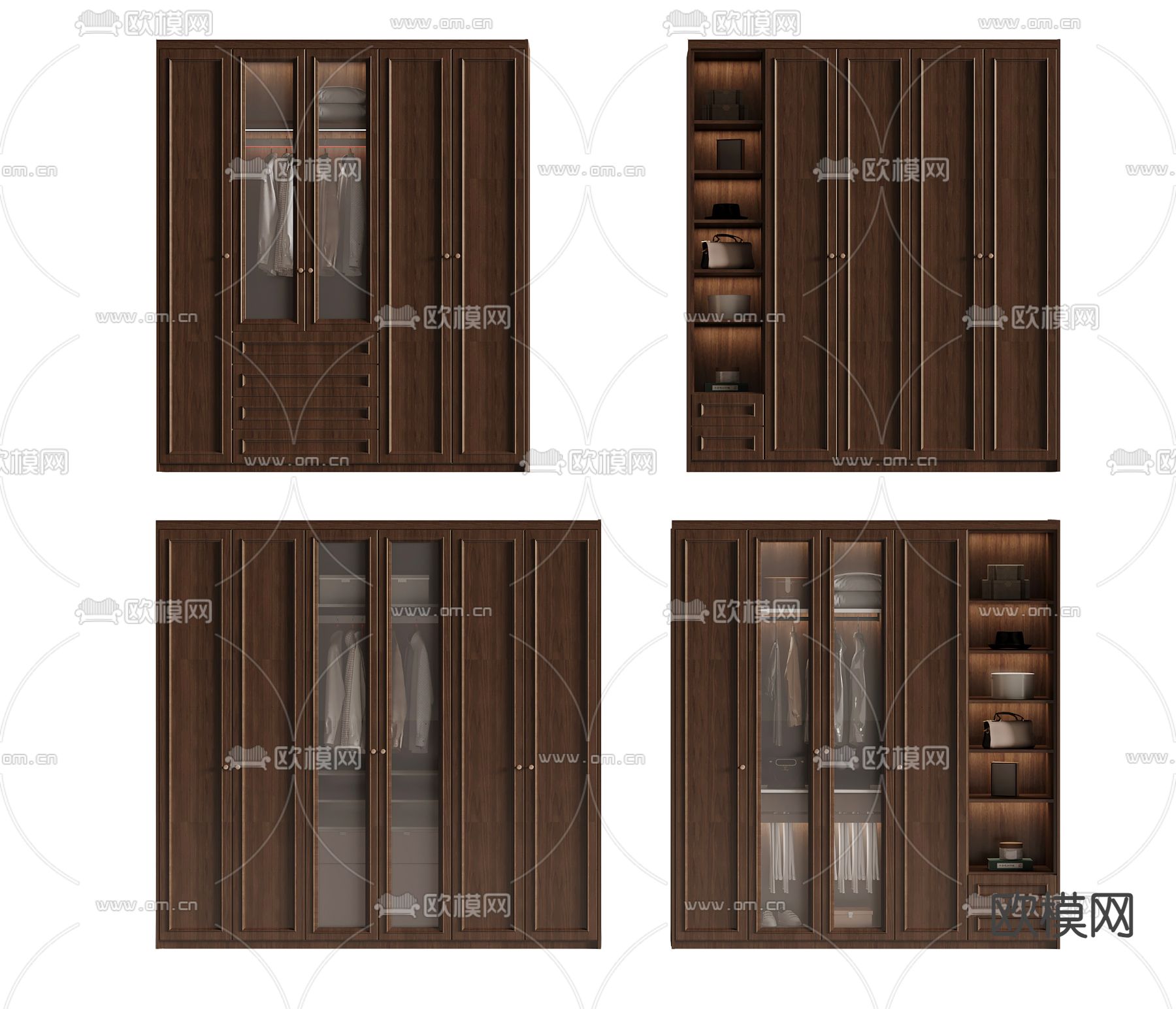 美式衣柜 衣橱3d模型下载