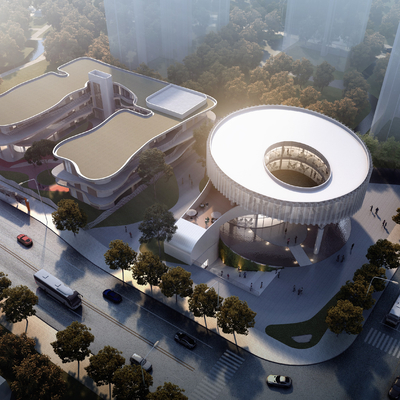  社区公服鸟瞰su模型 