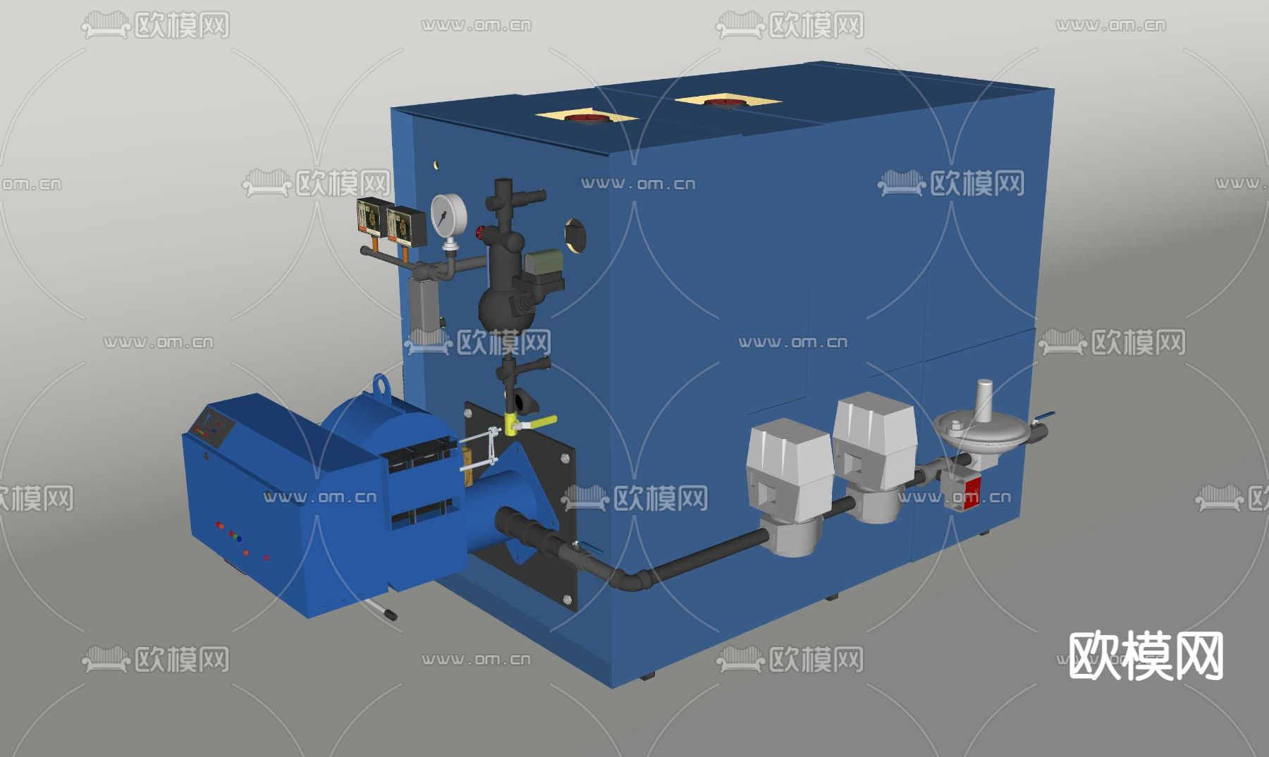 小型燃气锅炉su模型下载（渲染图3）