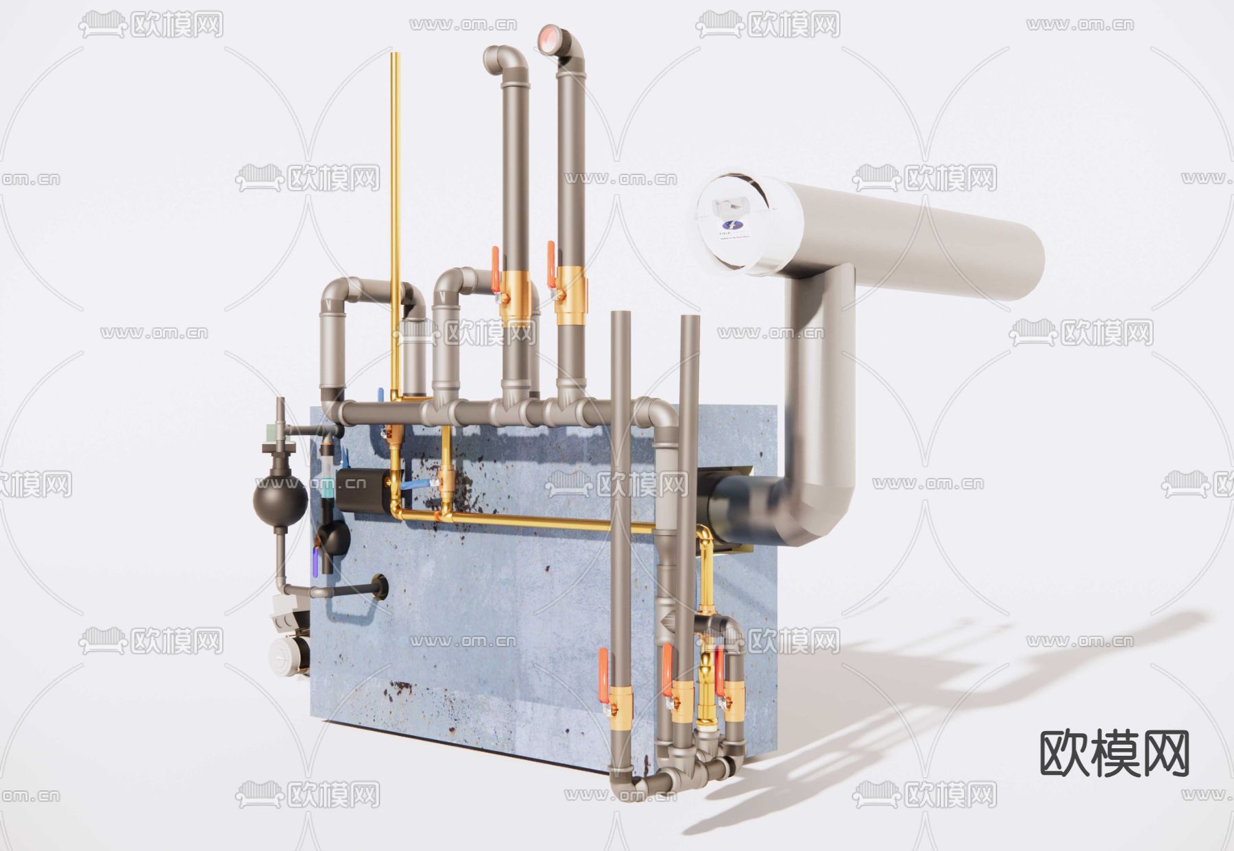 小型燃气锅炉su模型下载（渲染图3）