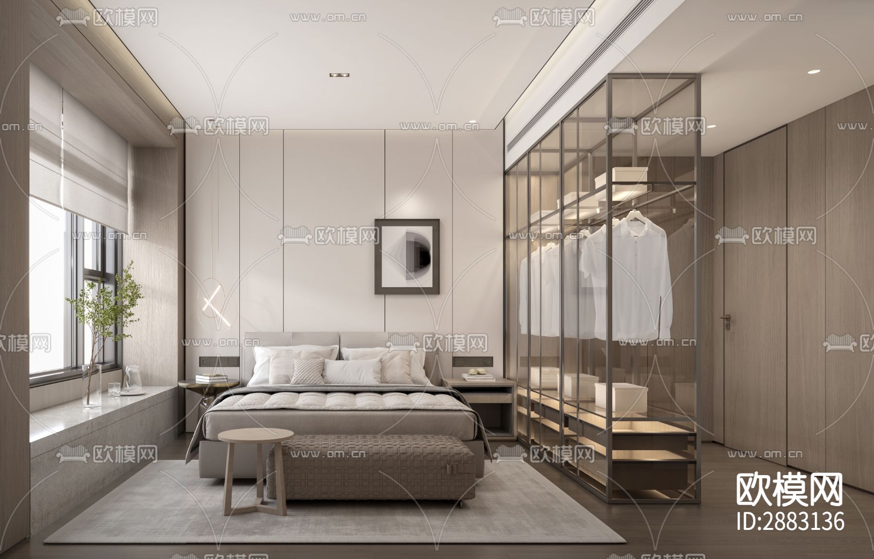 丹健国际-天津招商143样板房cad施工图下载（渲染图9）